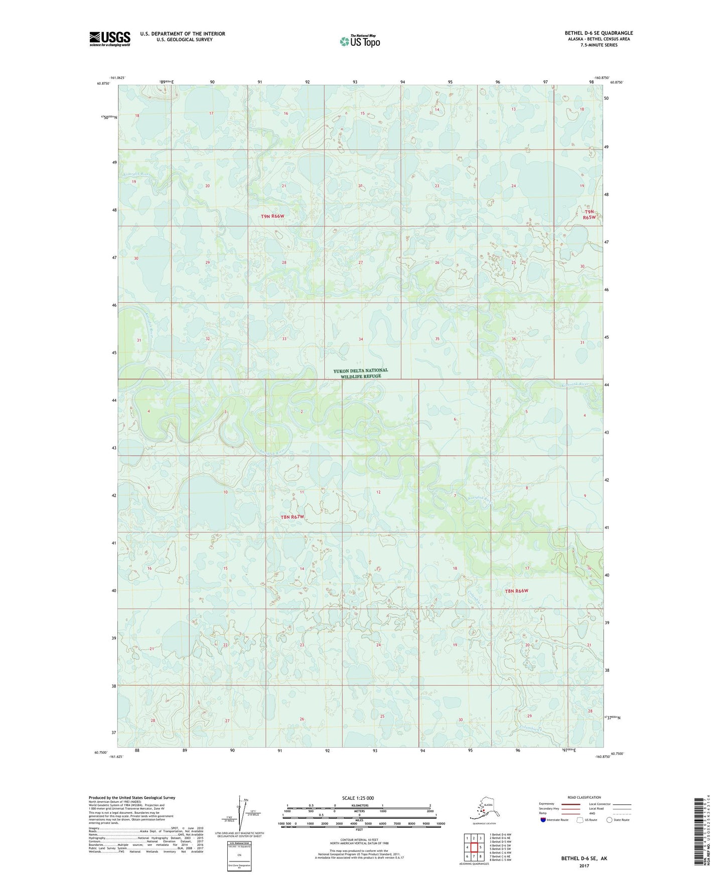 Bethel D-6 SE Alaska US Topo Map Image