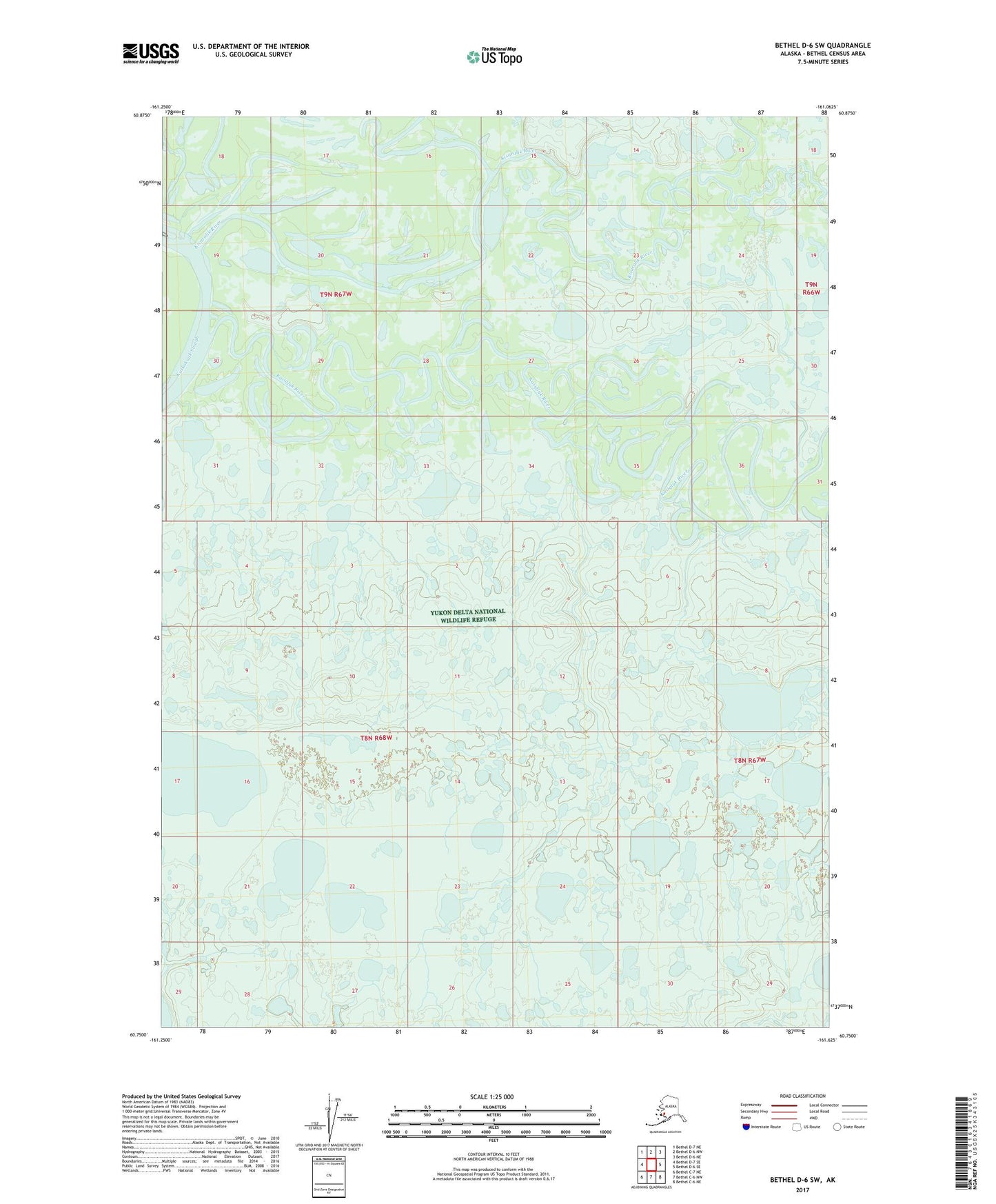 Bethel D-6 SW Alaska US Topo Map Image