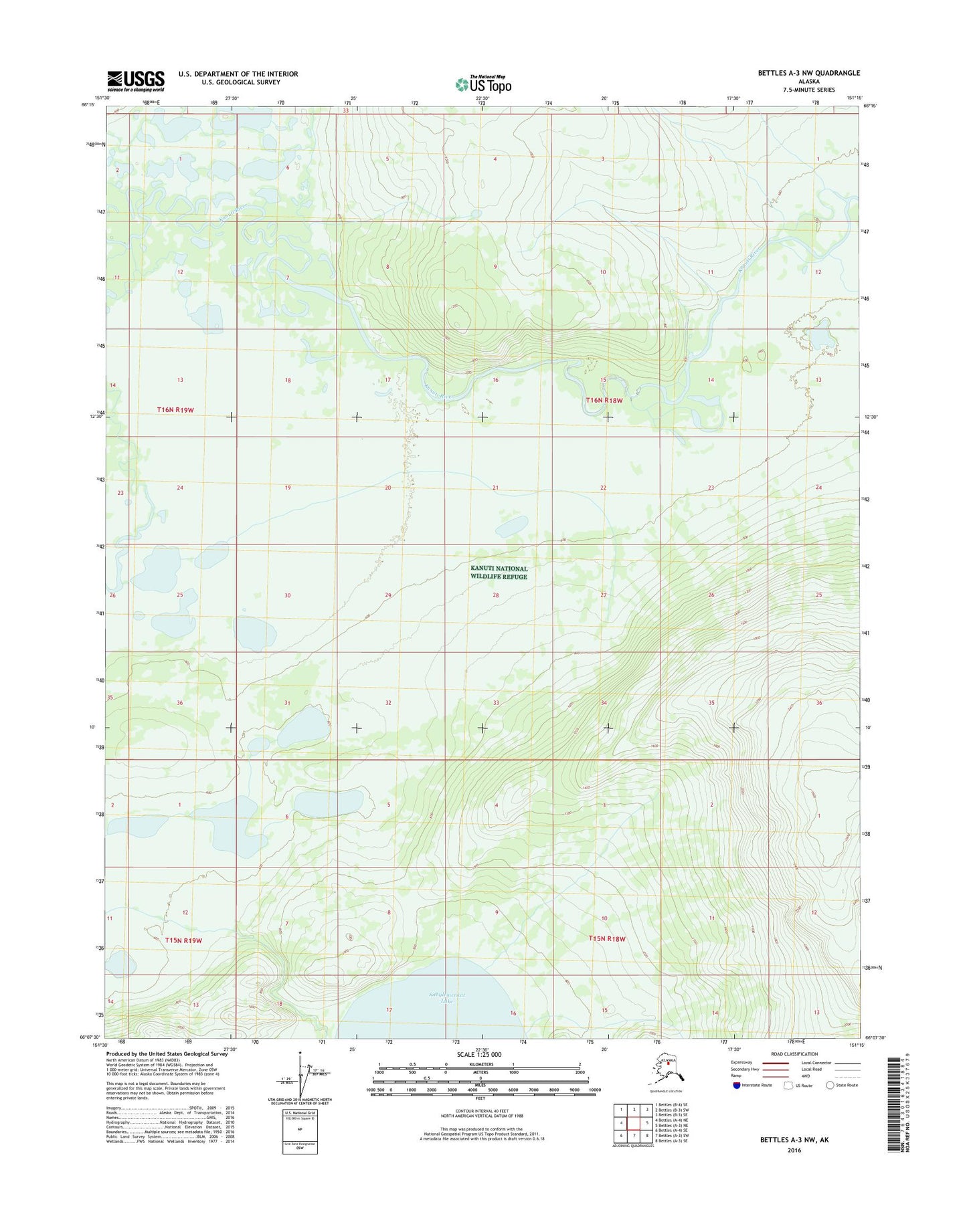 Bettles A-3 NW Alaska US Topo Map Image