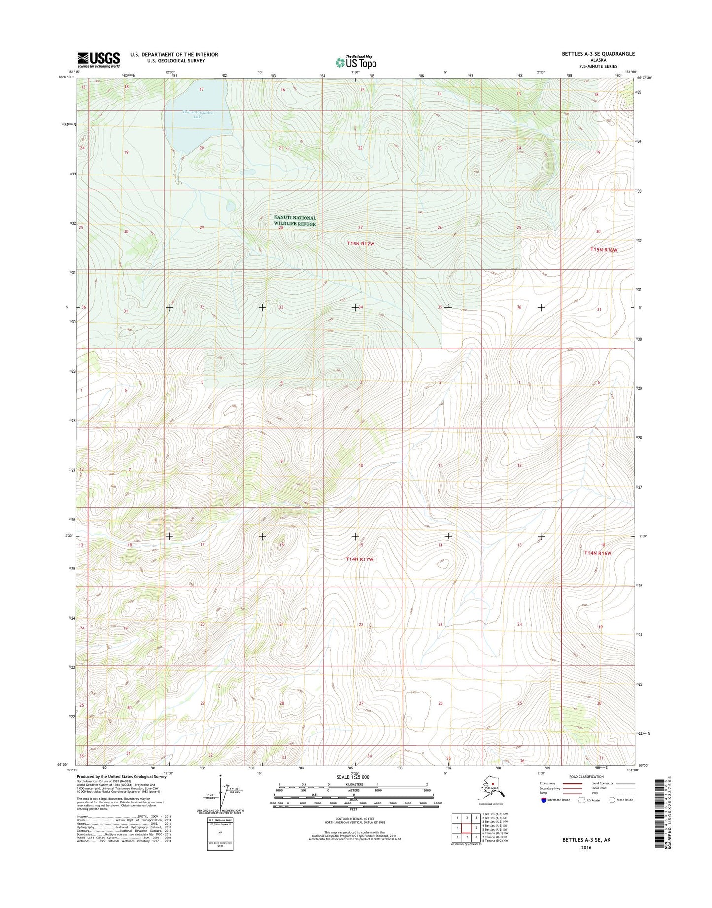Bettles A-3 SE Alaska US Topo Map Image