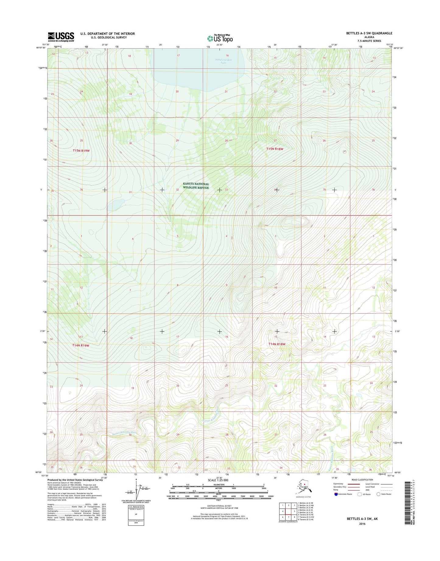 Bettles A-3 SW Alaska US Topo Map Image