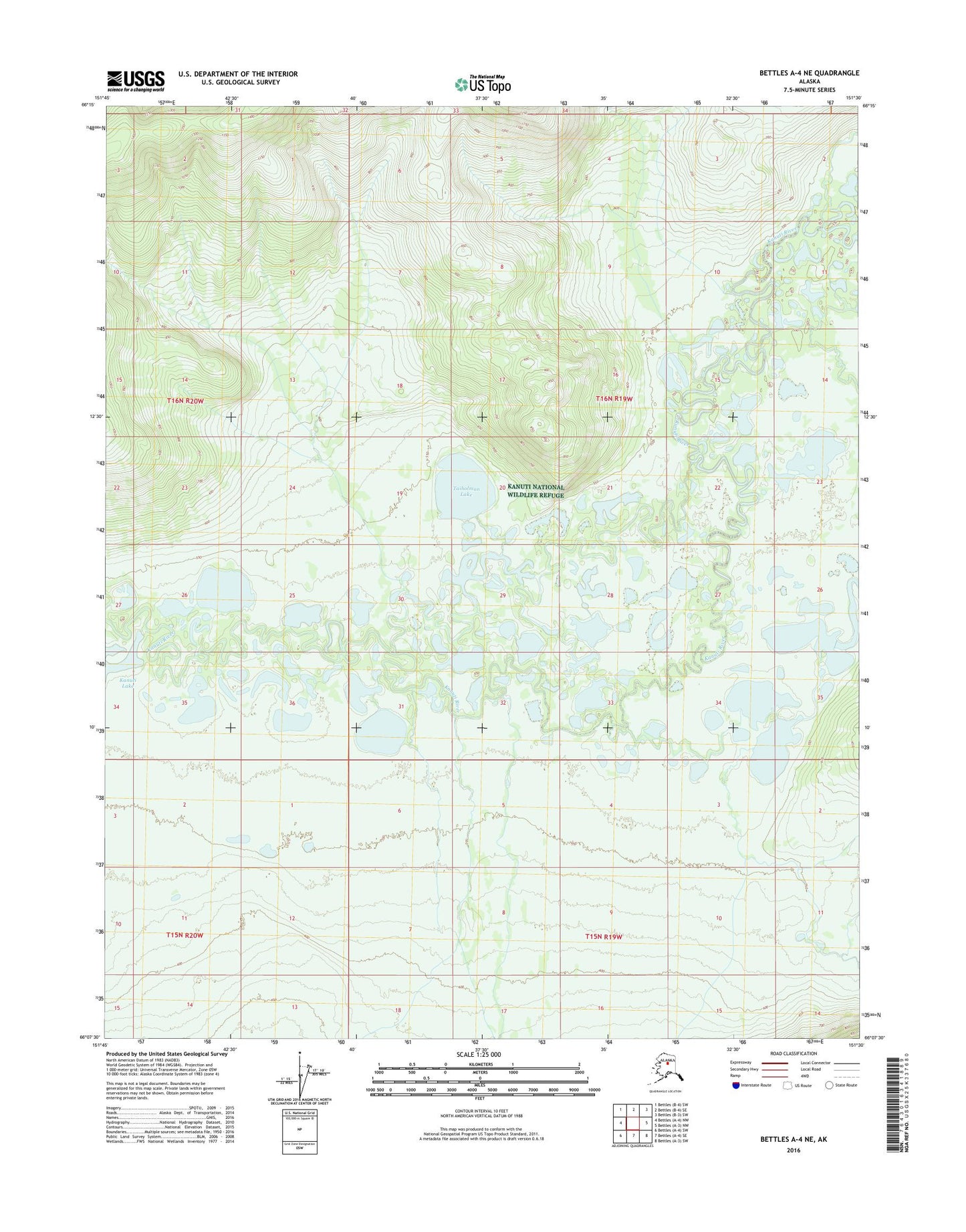 Bettles A-4 NE Alaska US Topo Map Image