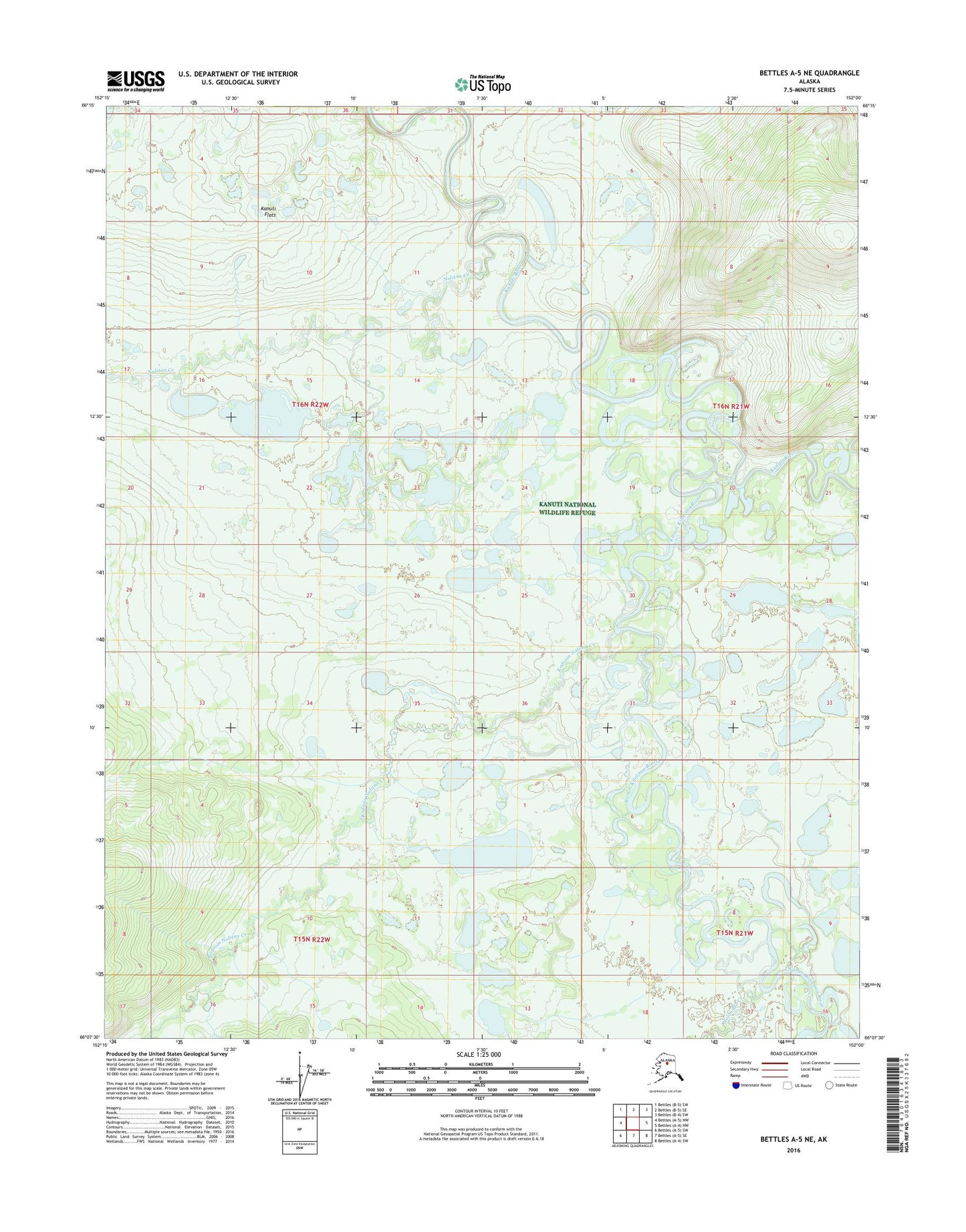 Bettles A-5 NE Alaska US Topo Map Image