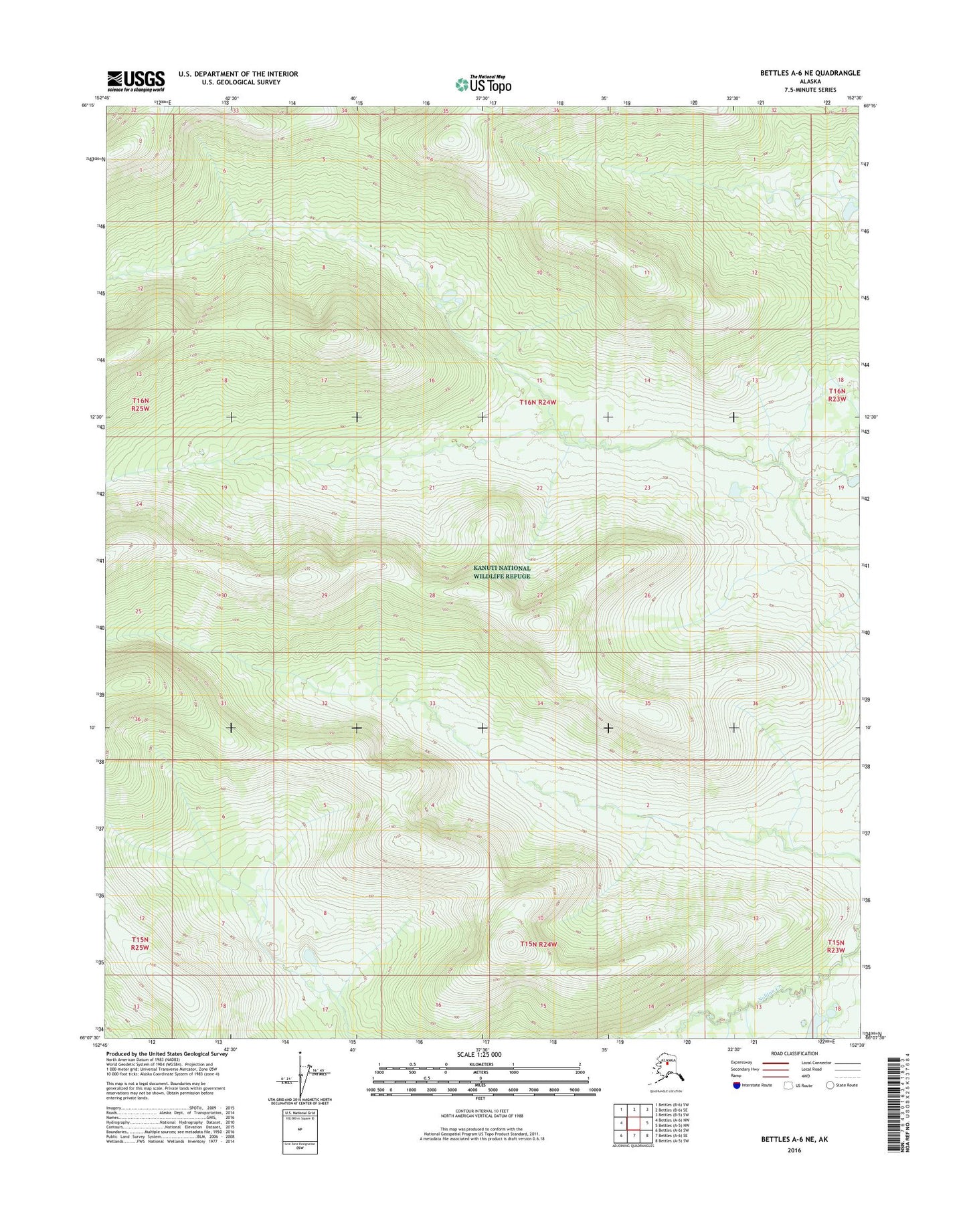 Bettles A-6 NE Alaska US Topo Map Image