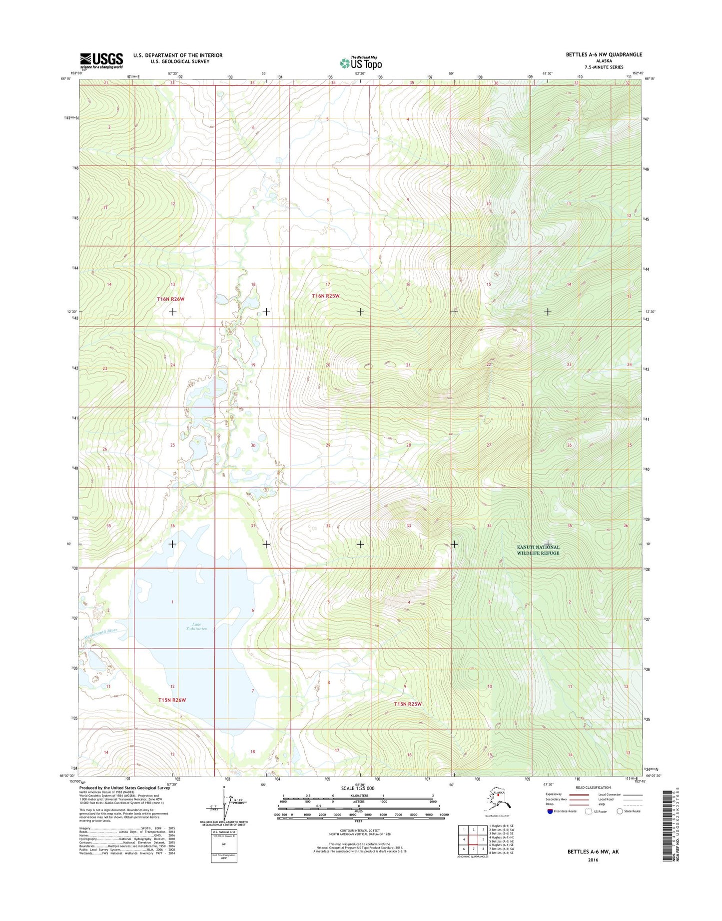 Bettles A-6 NW Alaska US Topo Map Image