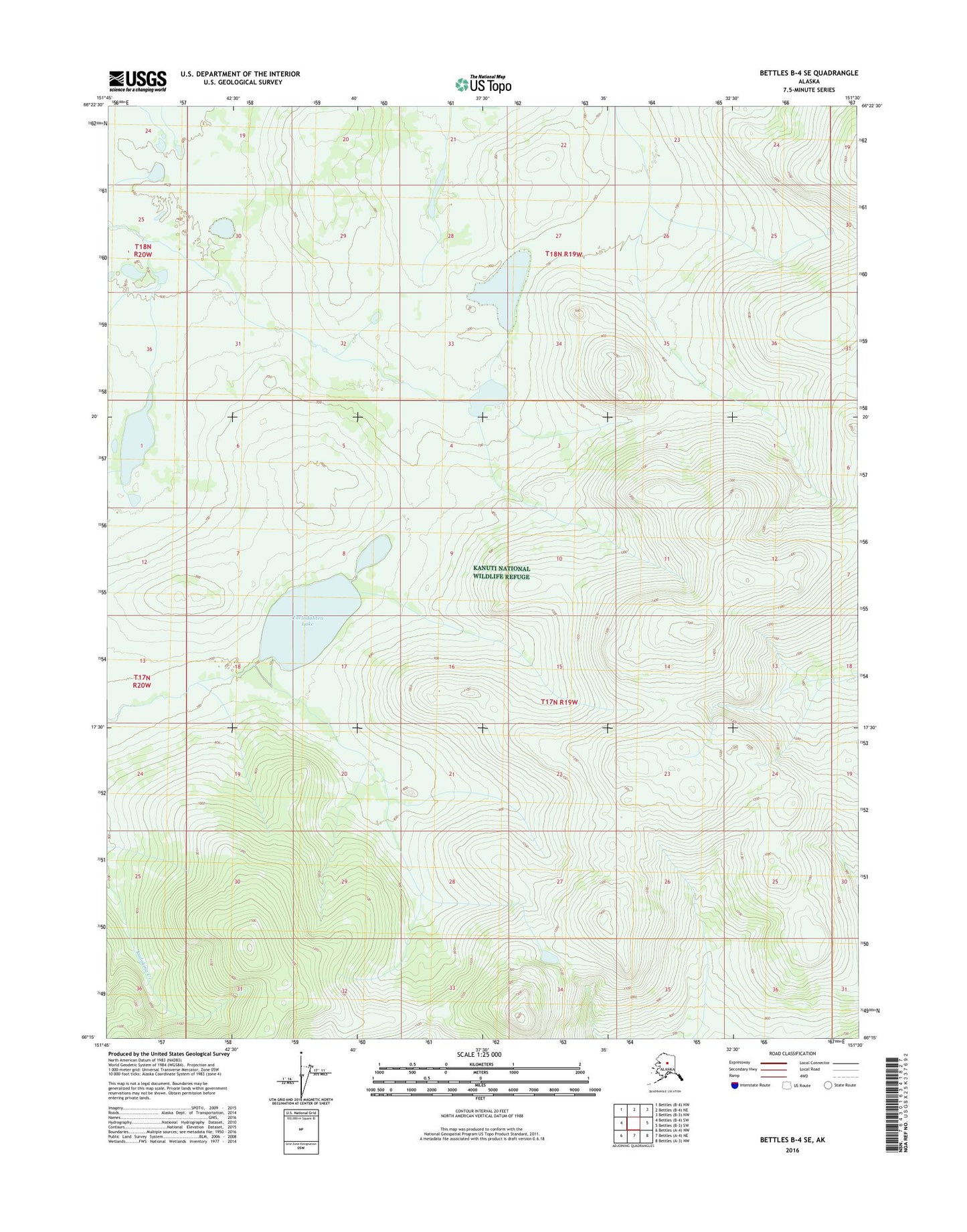 Bettles B-4 SE Alaska US Topo Map Image