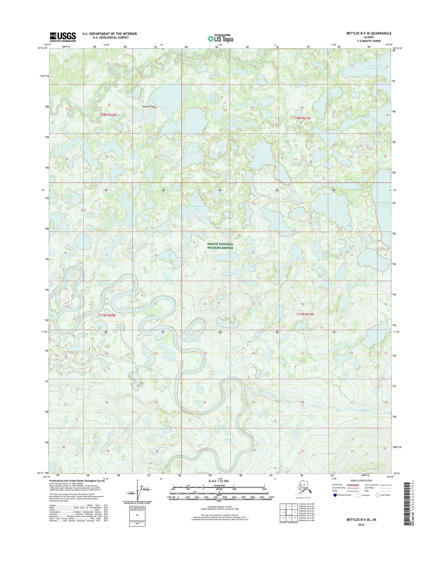 Bettles B-5 SE Alaska US Topo Map Image