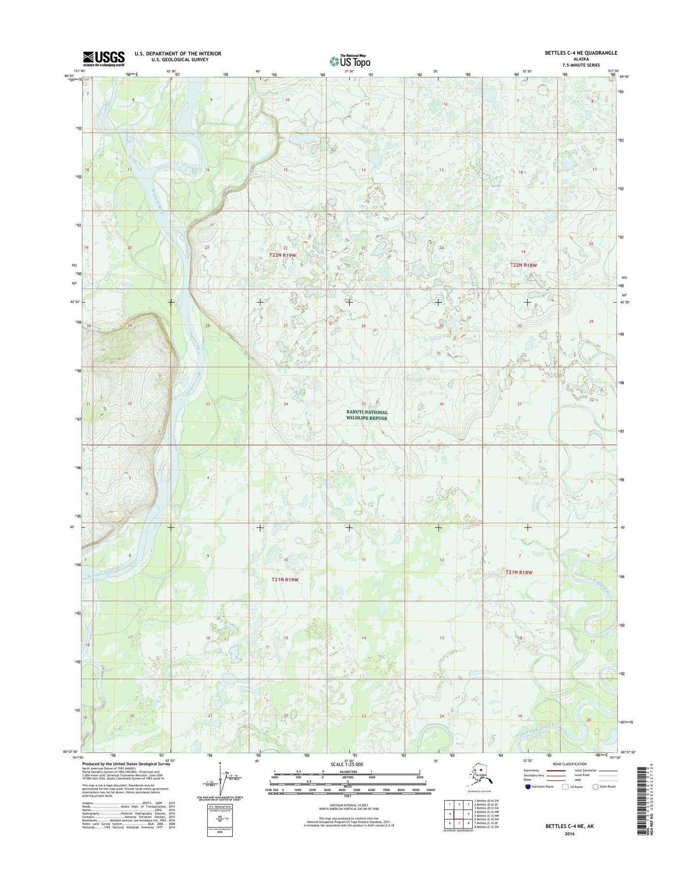Bettles C-4 NE Alaska US Topo Map Image