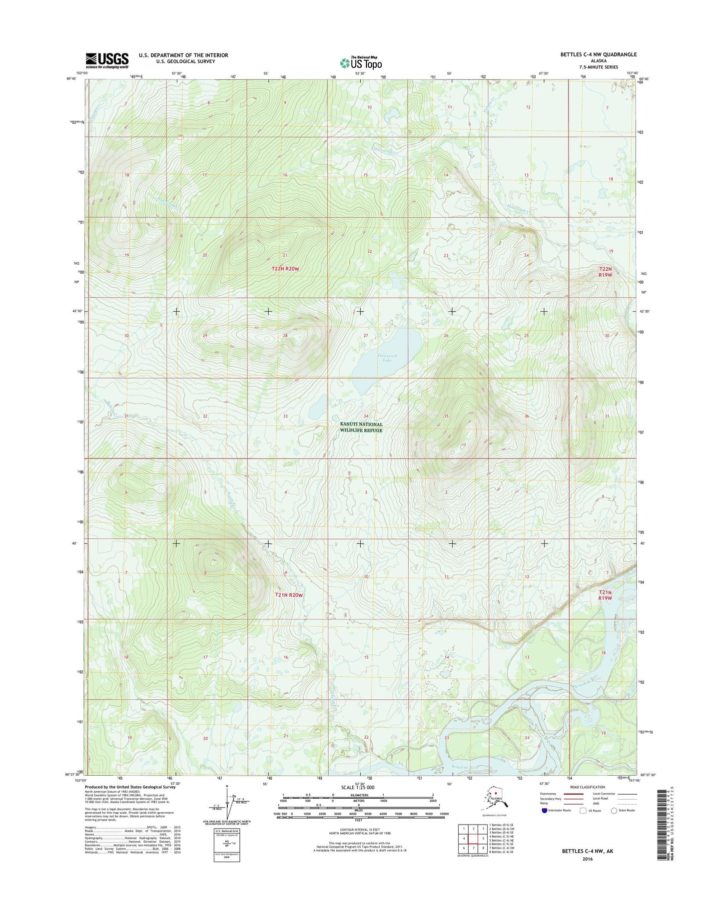 Bettles C-4 NW Alaska US Topo Map Image
