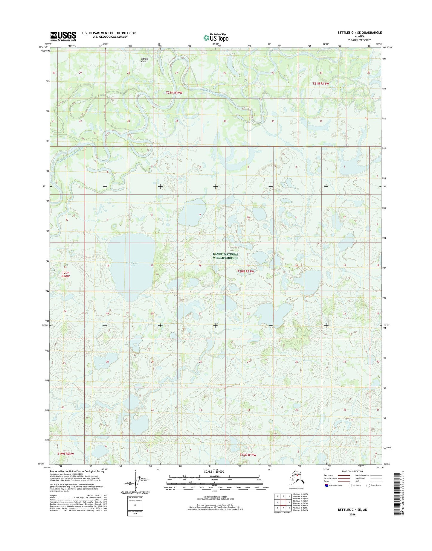 Bettles C-4 SE Alaska US Topo Map Image