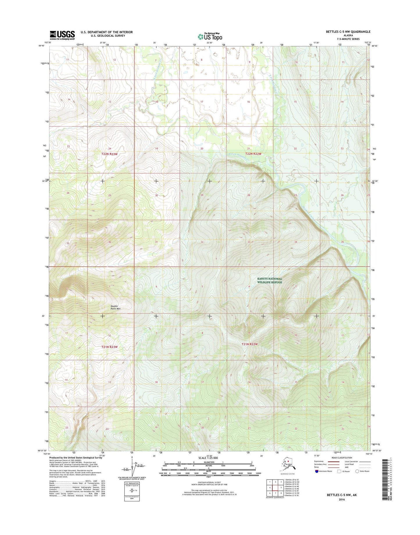 Bettles C-5 NW Alaska US Topo Map Image