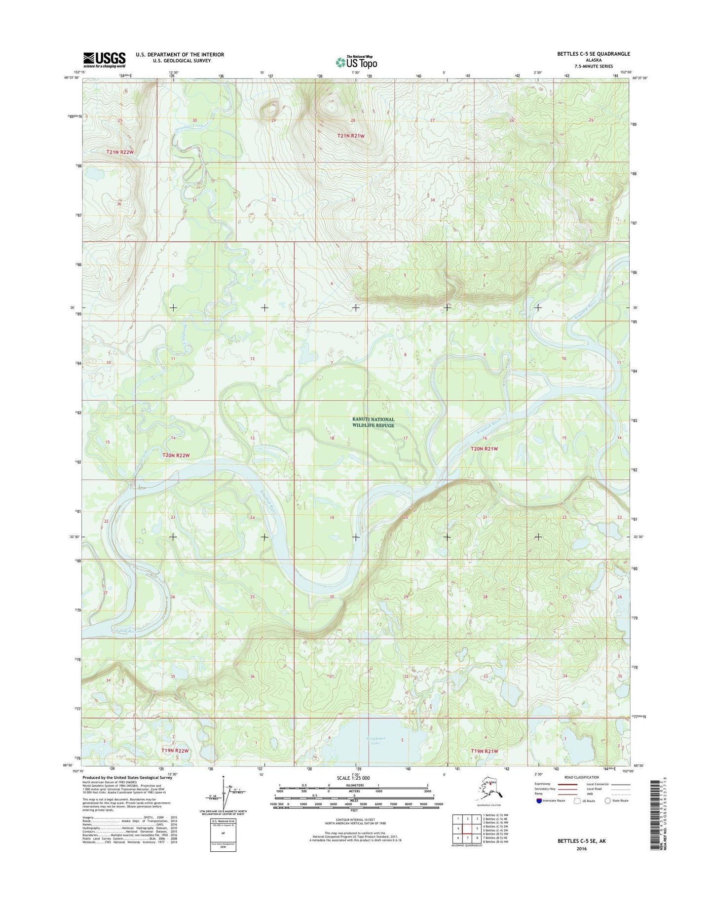 Bettles C-5 SE Alaska US Topo Map Image