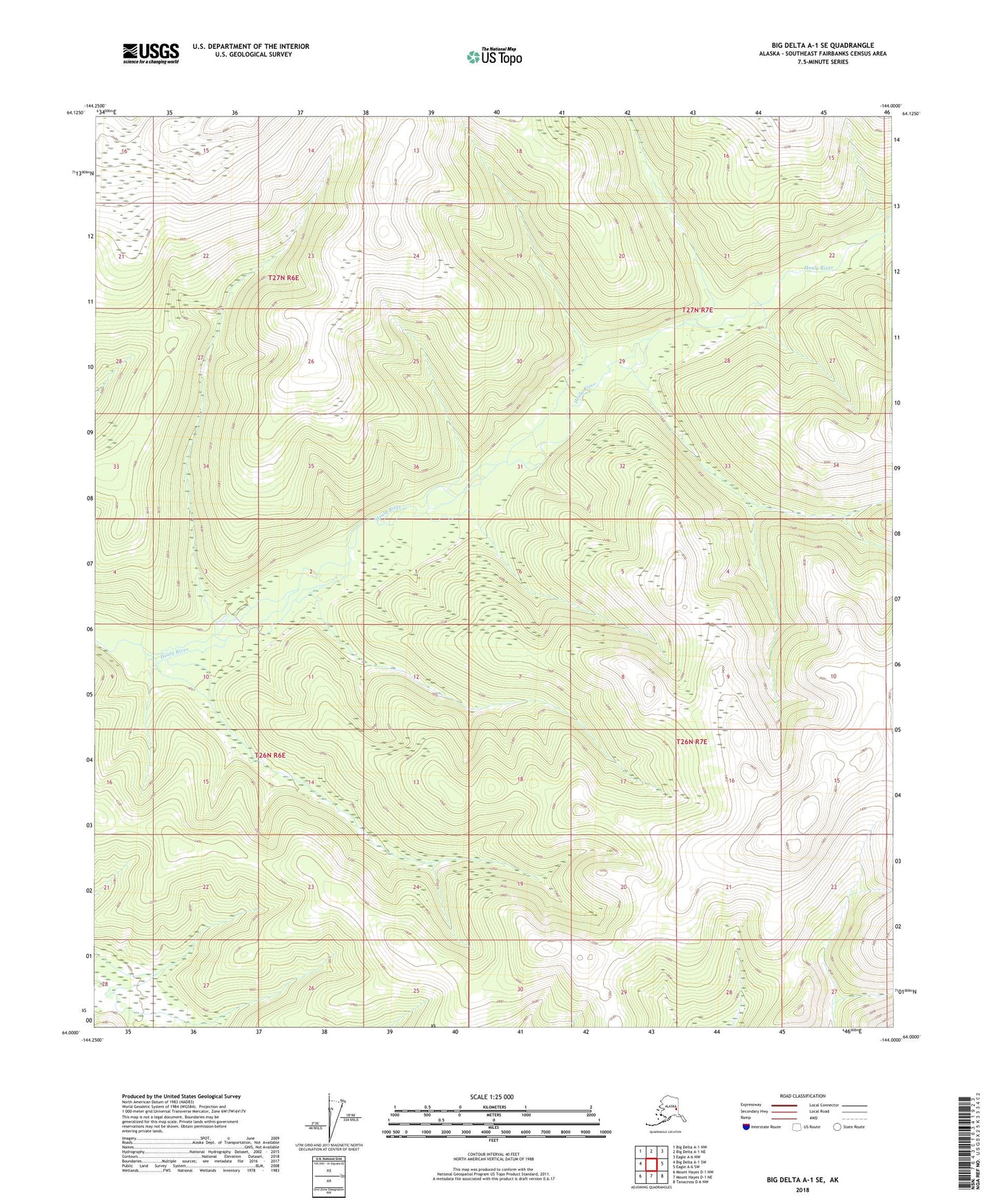Big Delta A-1 SE Alaska US Topo Map Image