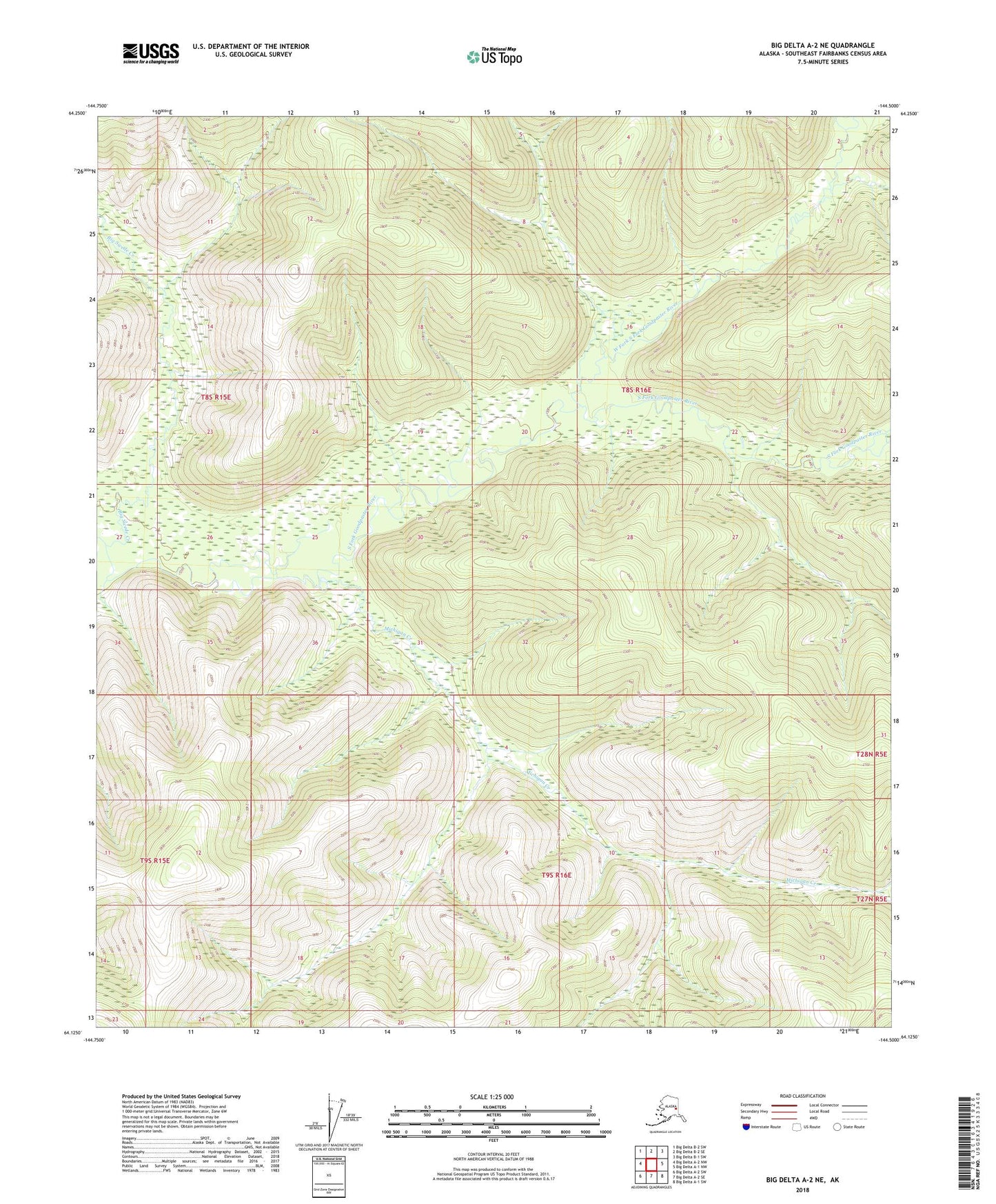 Big Delta A-2 NE Alaska US Topo Map Image