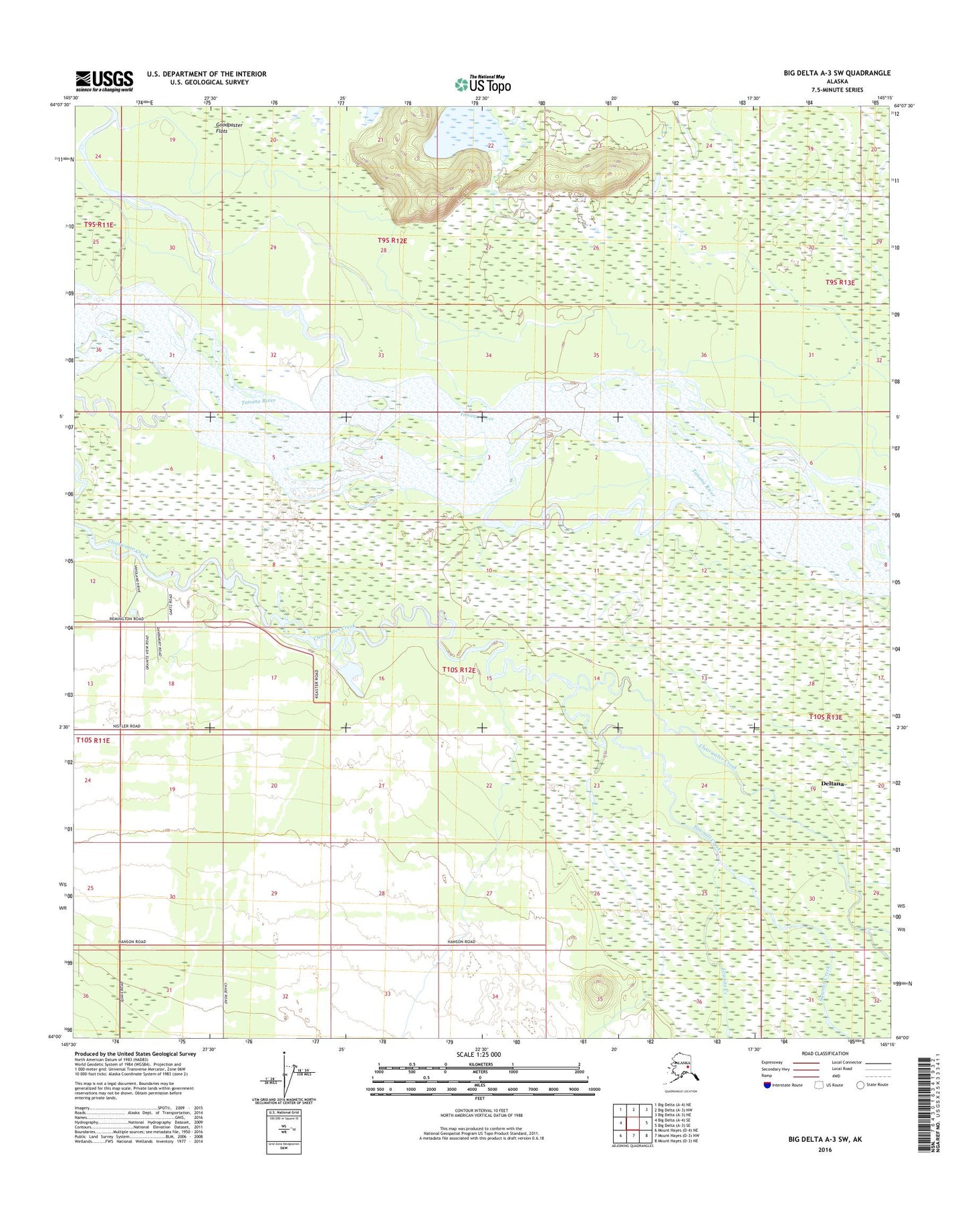 Big Delta A-3 SW Alaska US Topo Map Image