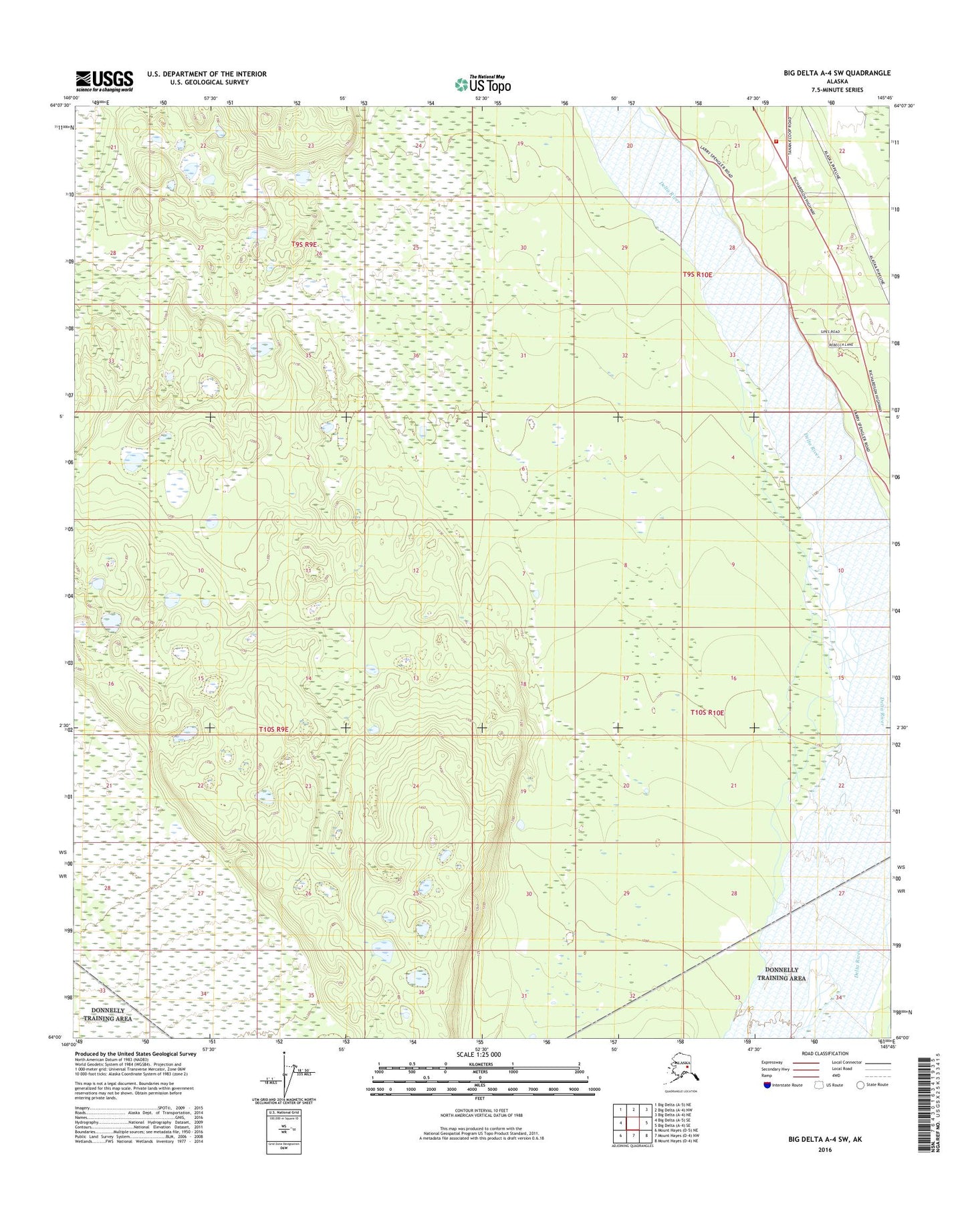 Big Delta A-4 SW Alaska US Topo Map Image