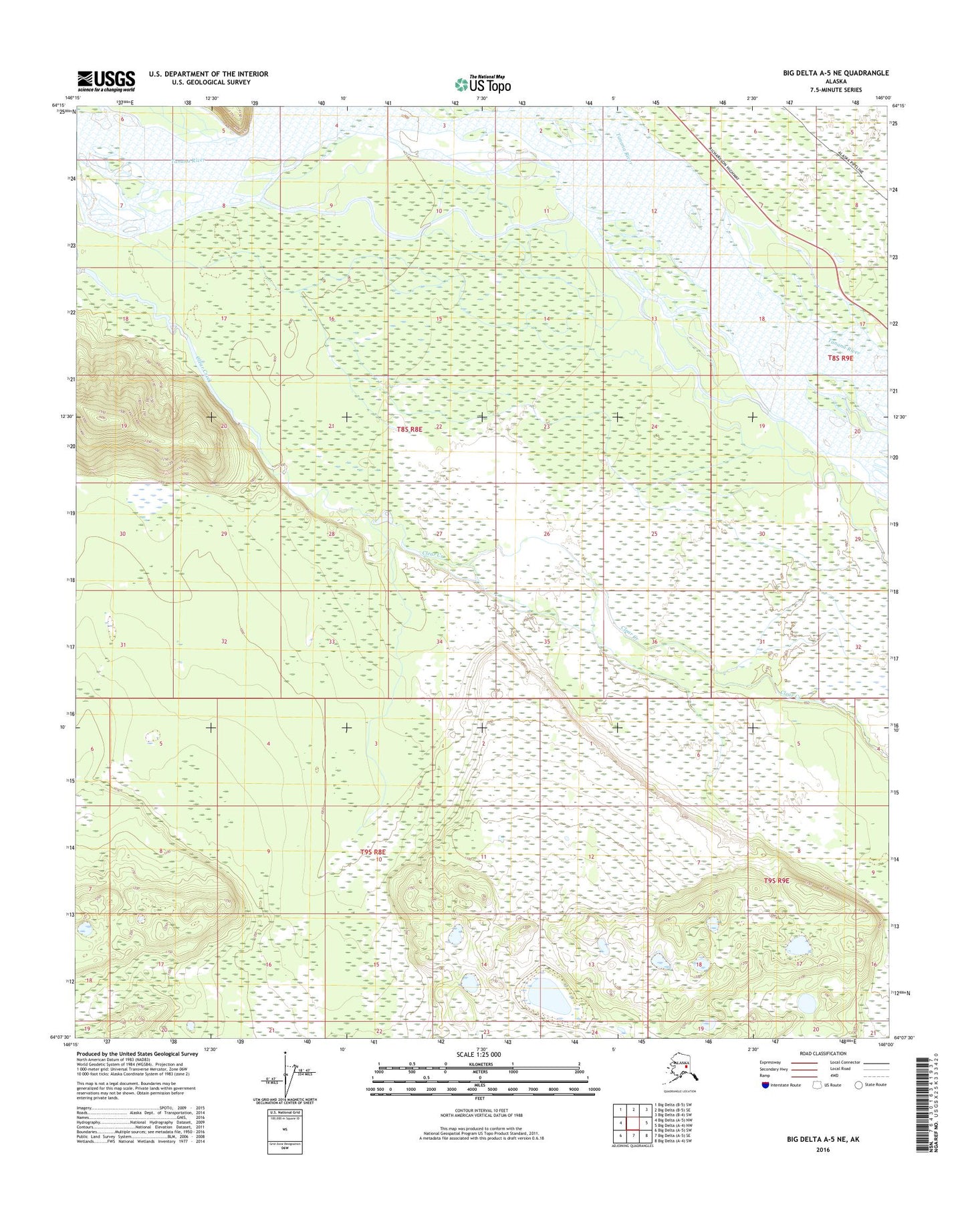 Big Delta A-5 NE Alaska US Topo Map Image