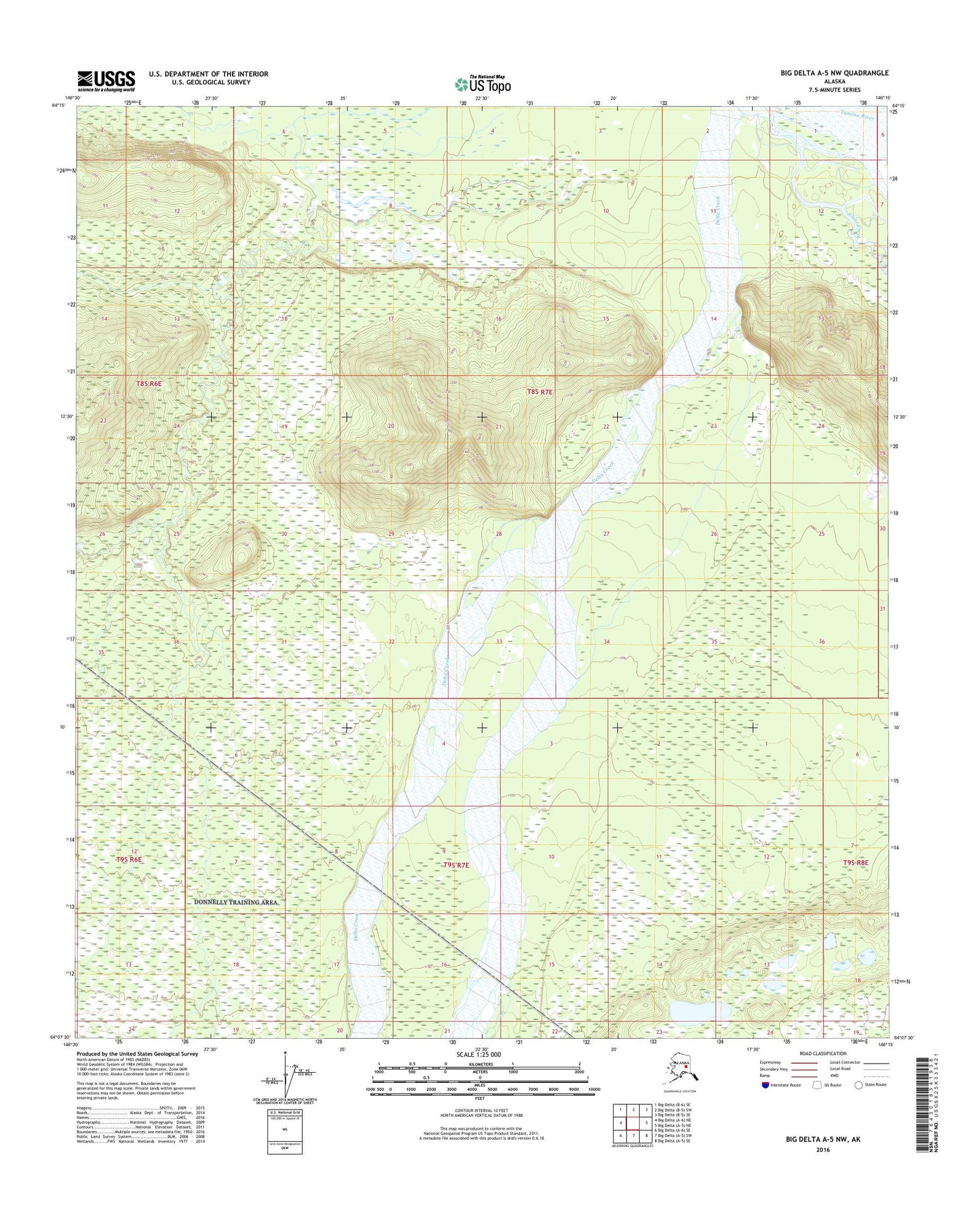Big Delta A-5 NW Alaska US Topo Map Image