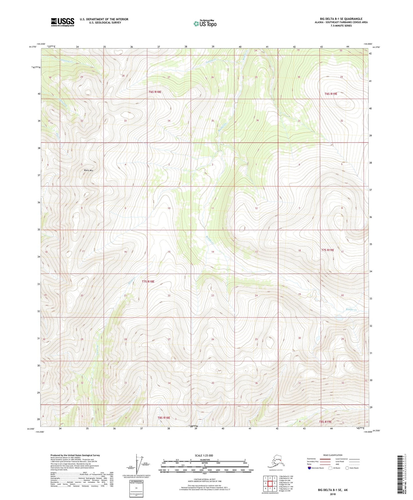 Big Delta B-1 SE Alaska US Topo Map Image