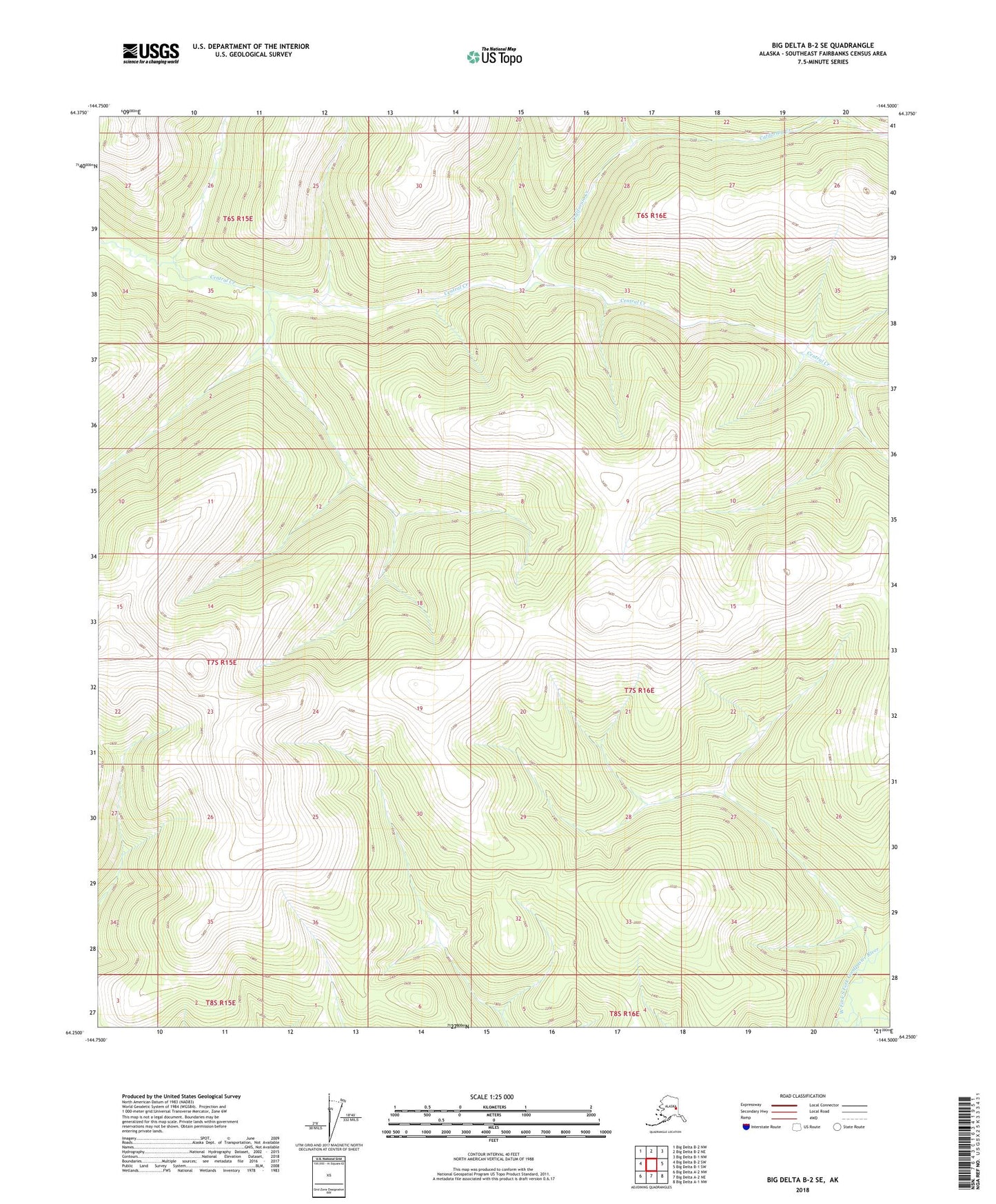 Big Delta B-2 SE Alaska US Topo Map Image
