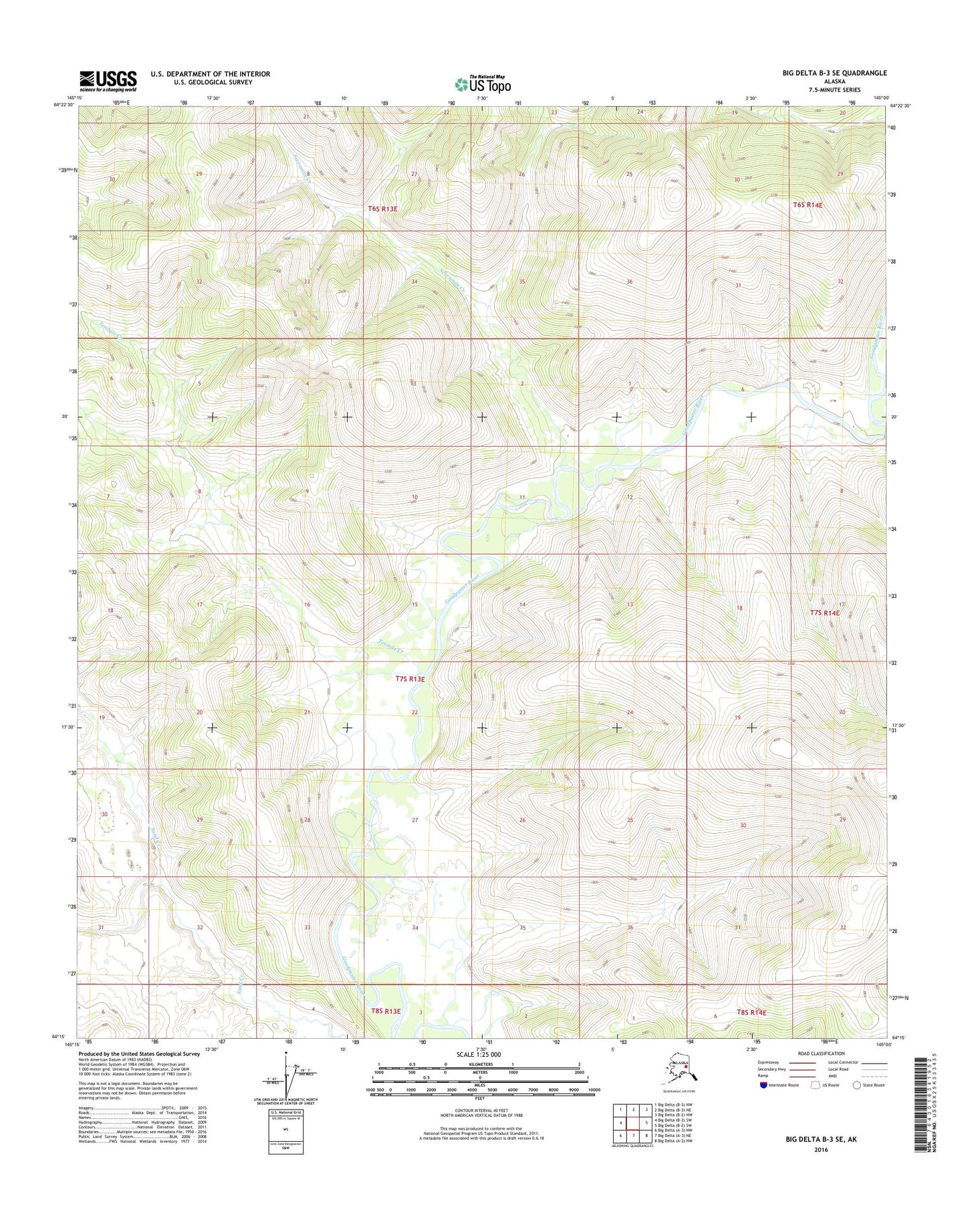 Big Delta B-3 SE Alaska US Topo Map Image