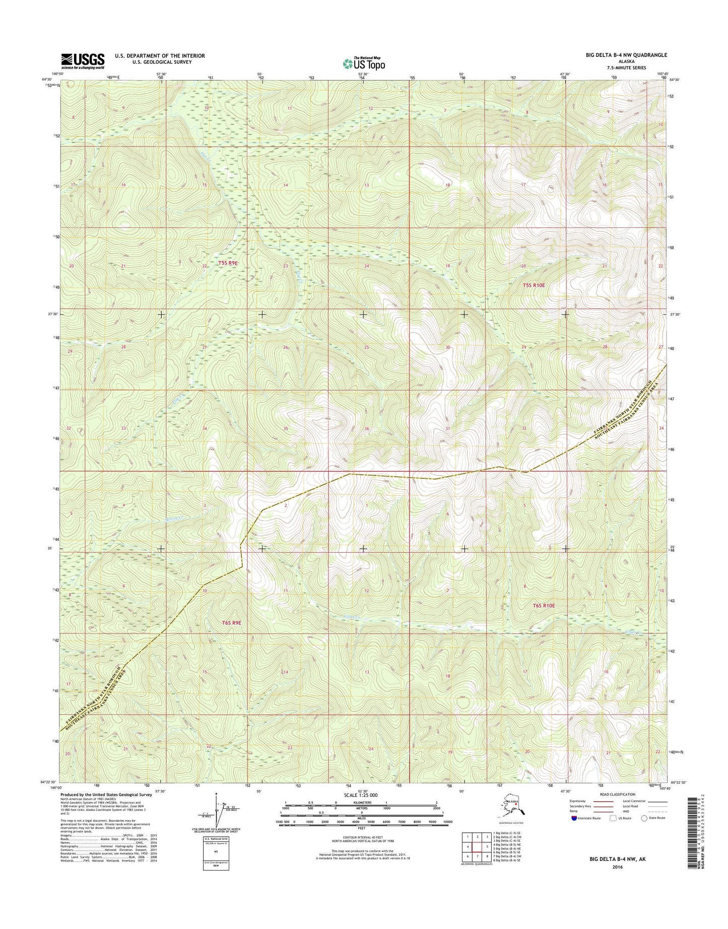 Big Delta B-4 NW Alaska US Topo Map Image