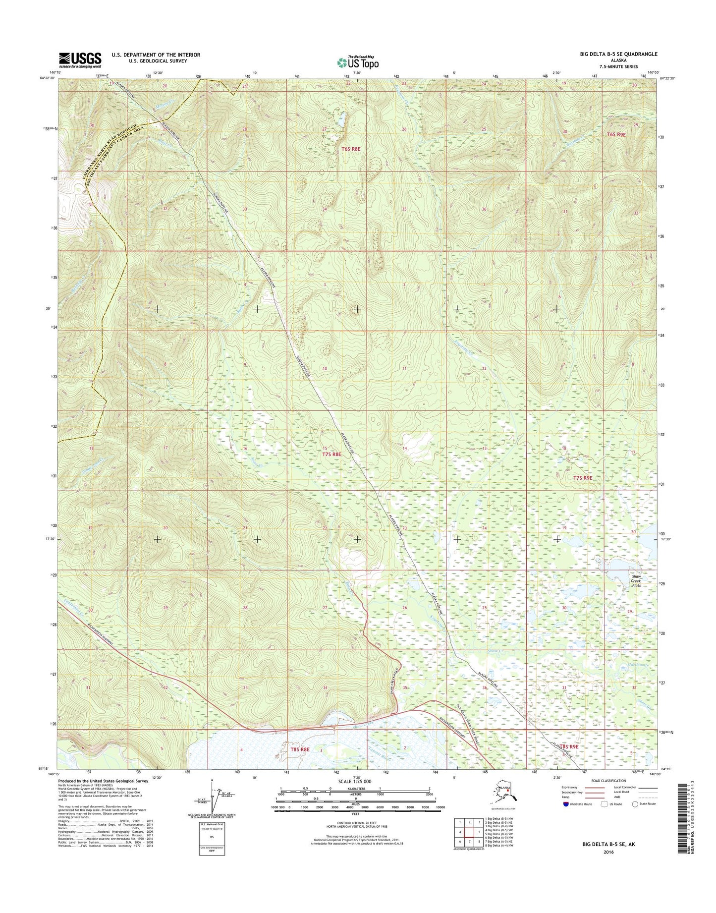 Big Delta B-5 SE Alaska US Topo Map Image