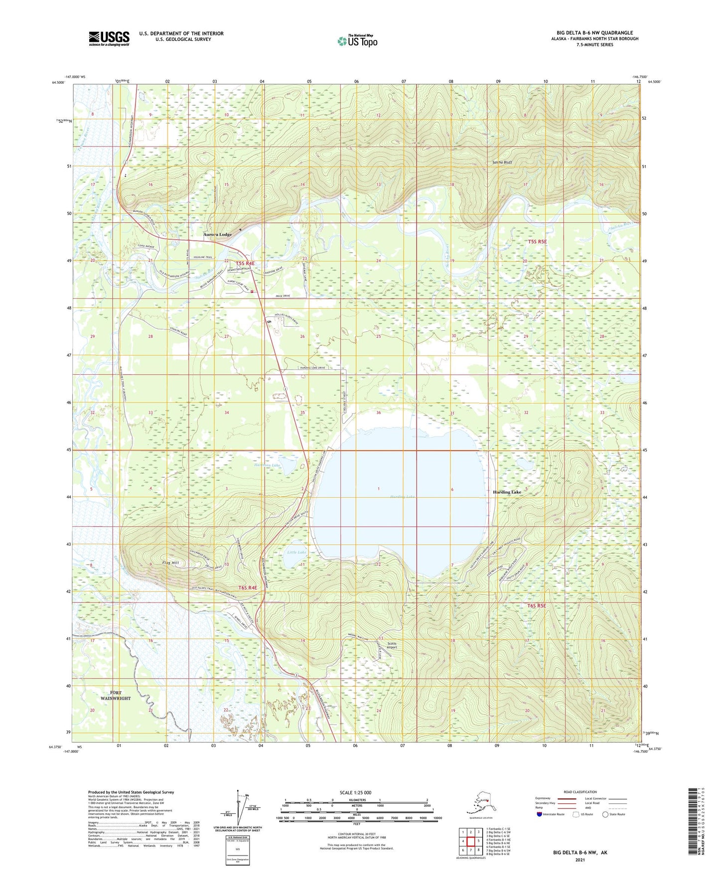 Big Delta B-6 NW Alaska US Topo Map Image