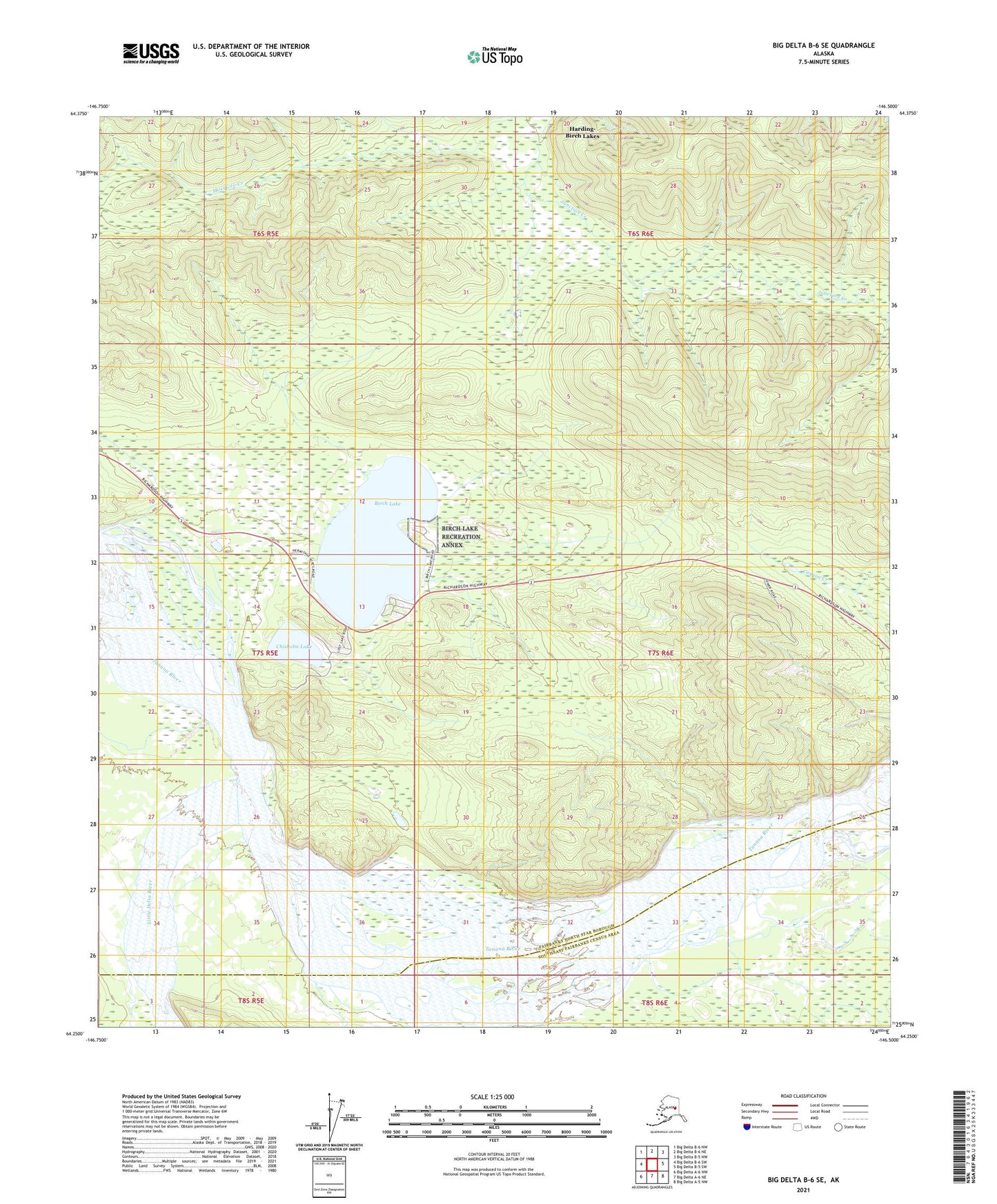Big Delta B-6 SE Alaska US Topo Map Image