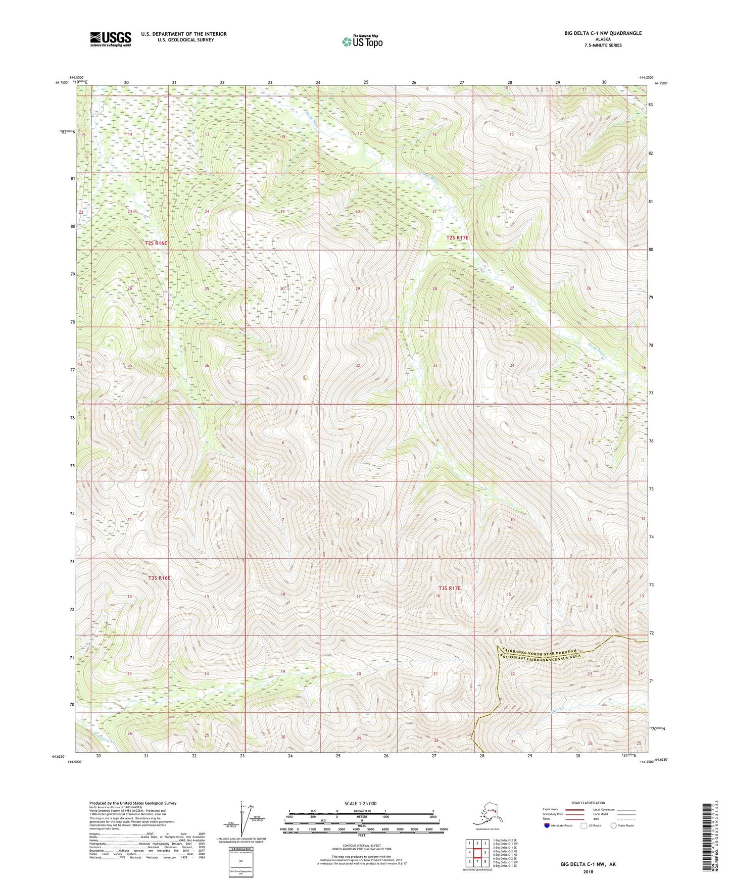 Big Delta C-1 NW Alaska US Topo Map Image