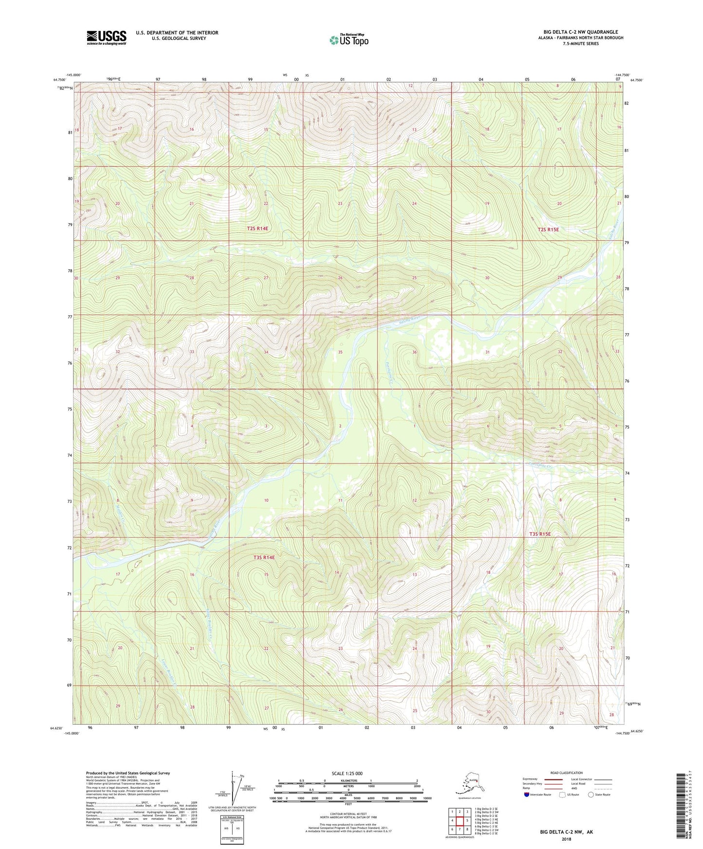 Big Delta C-2 NW Alaska US Topo Map Image