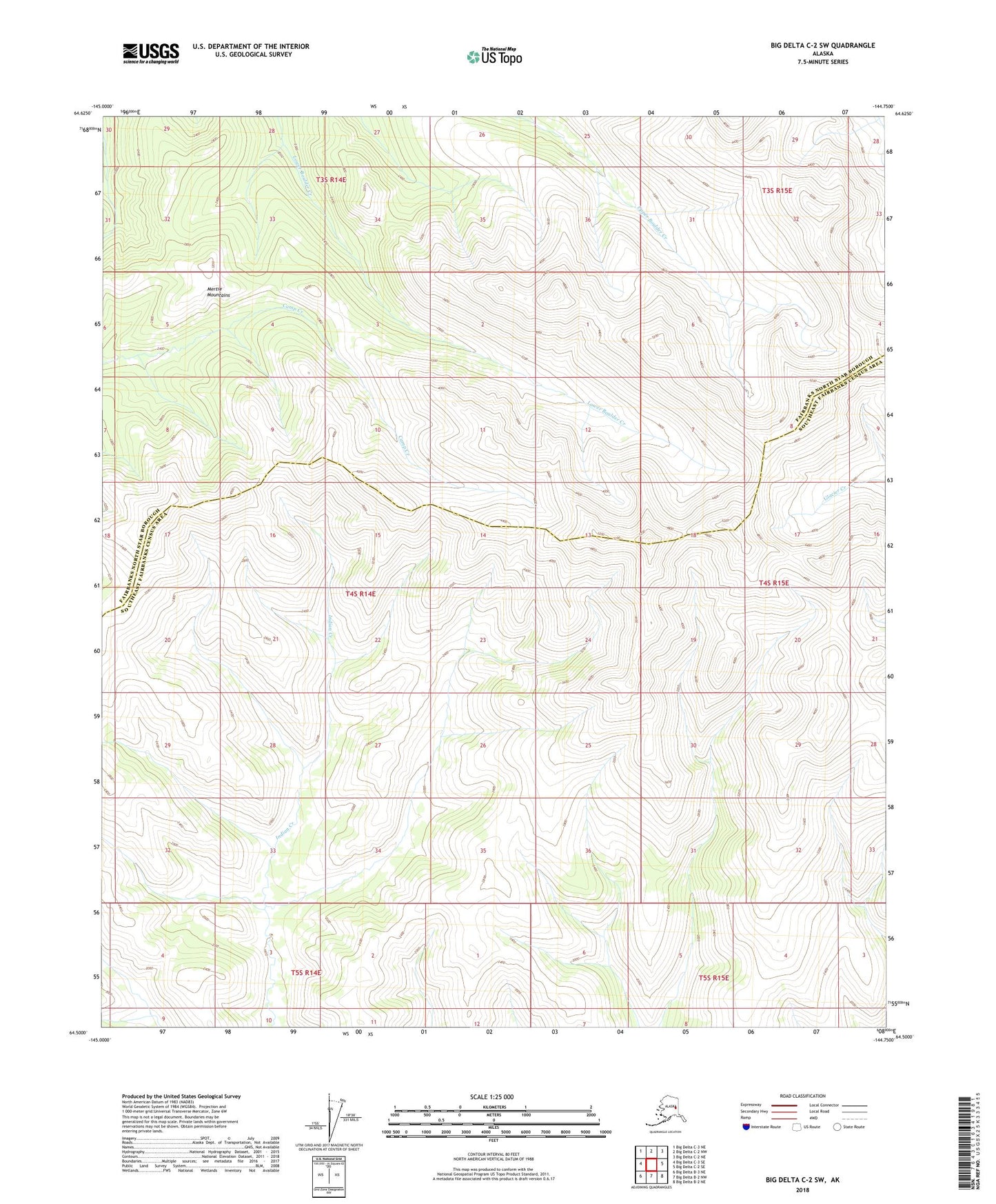 Big Delta C-2 SW Alaska US Topo Map Image
