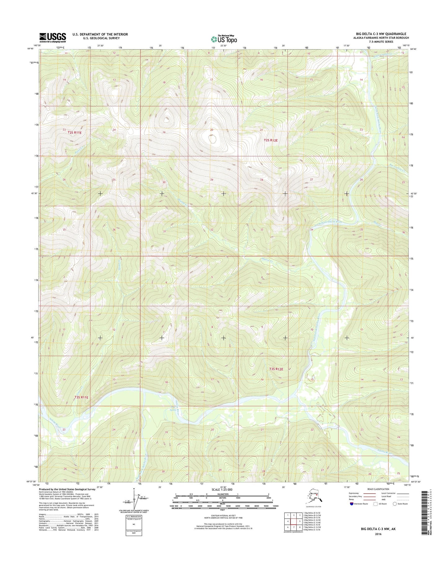 Big Delta C-3 NW Alaska US Topo Map Image