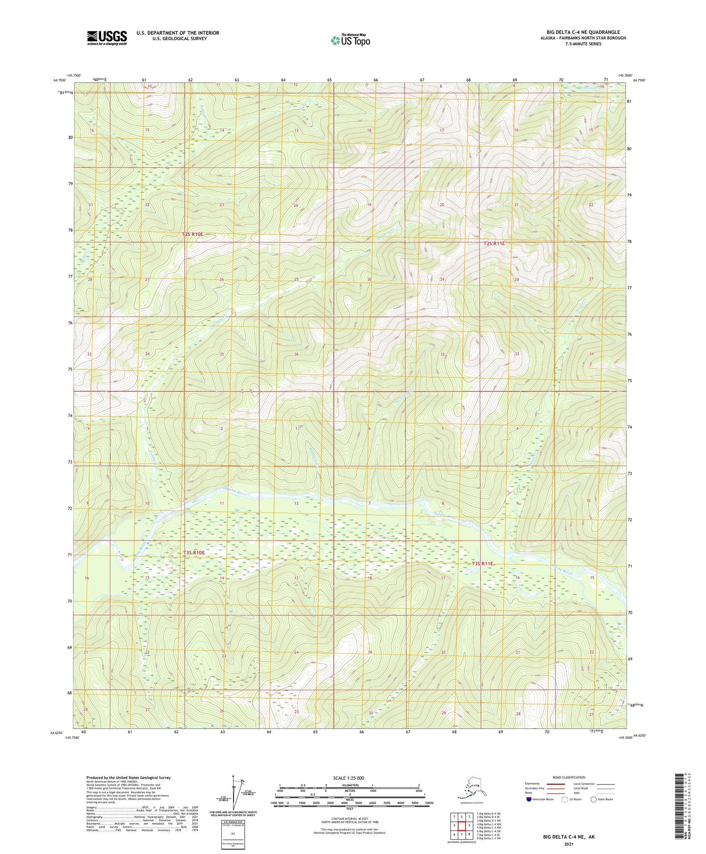 Big Delta C-4 NE Alaska US Topo Map Image