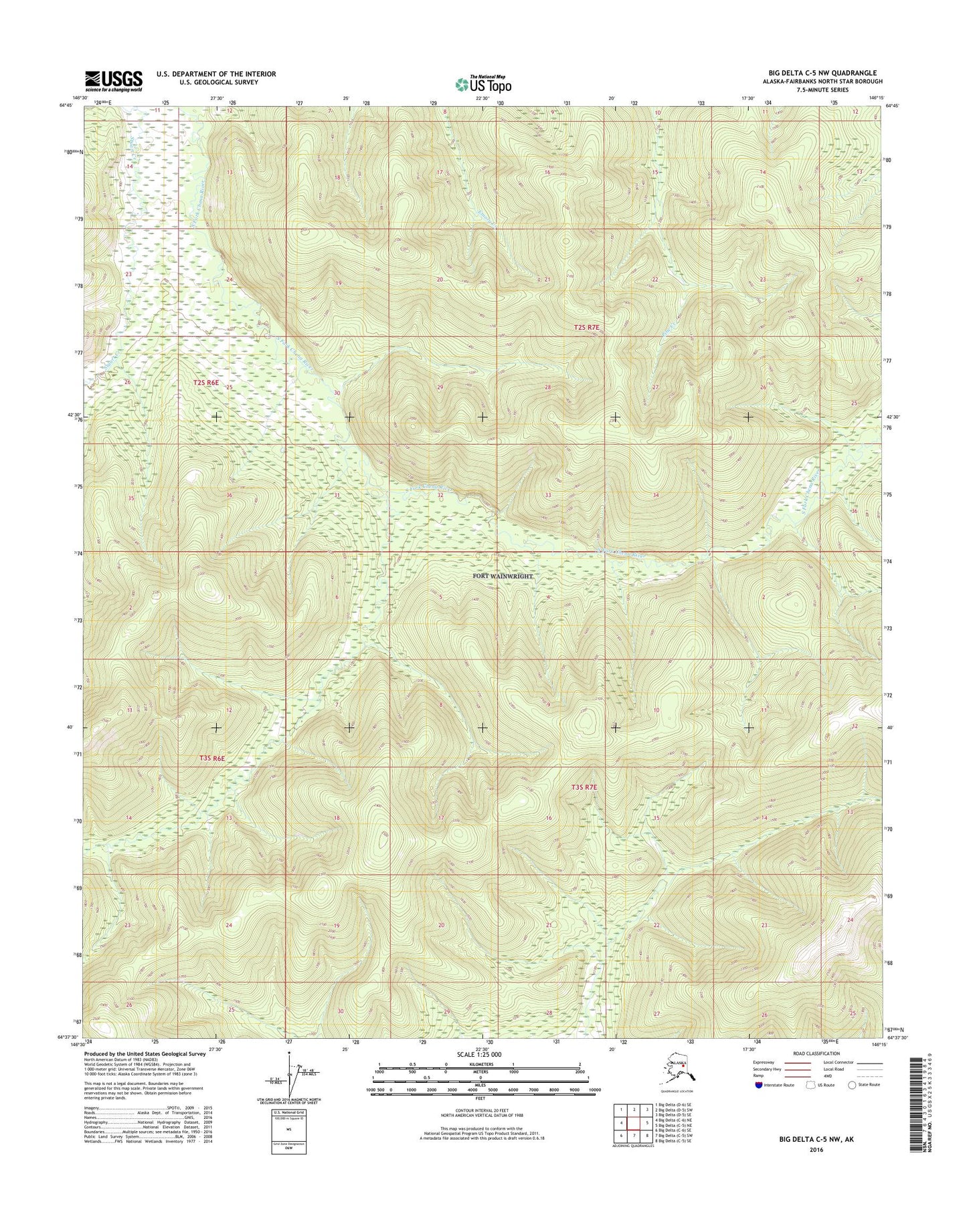 Big Delta C-5 NW Alaska US Topo Map Image