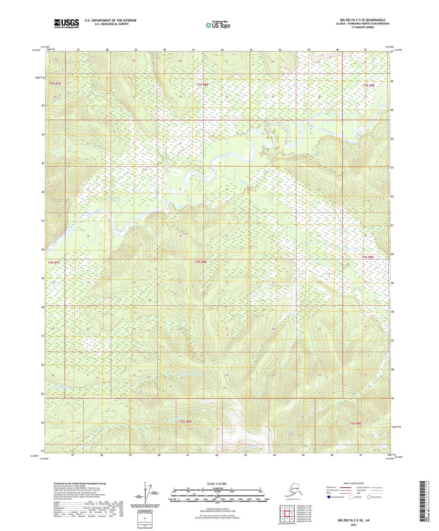 Big Delta C-5 SE Alaska US Topo Map Image