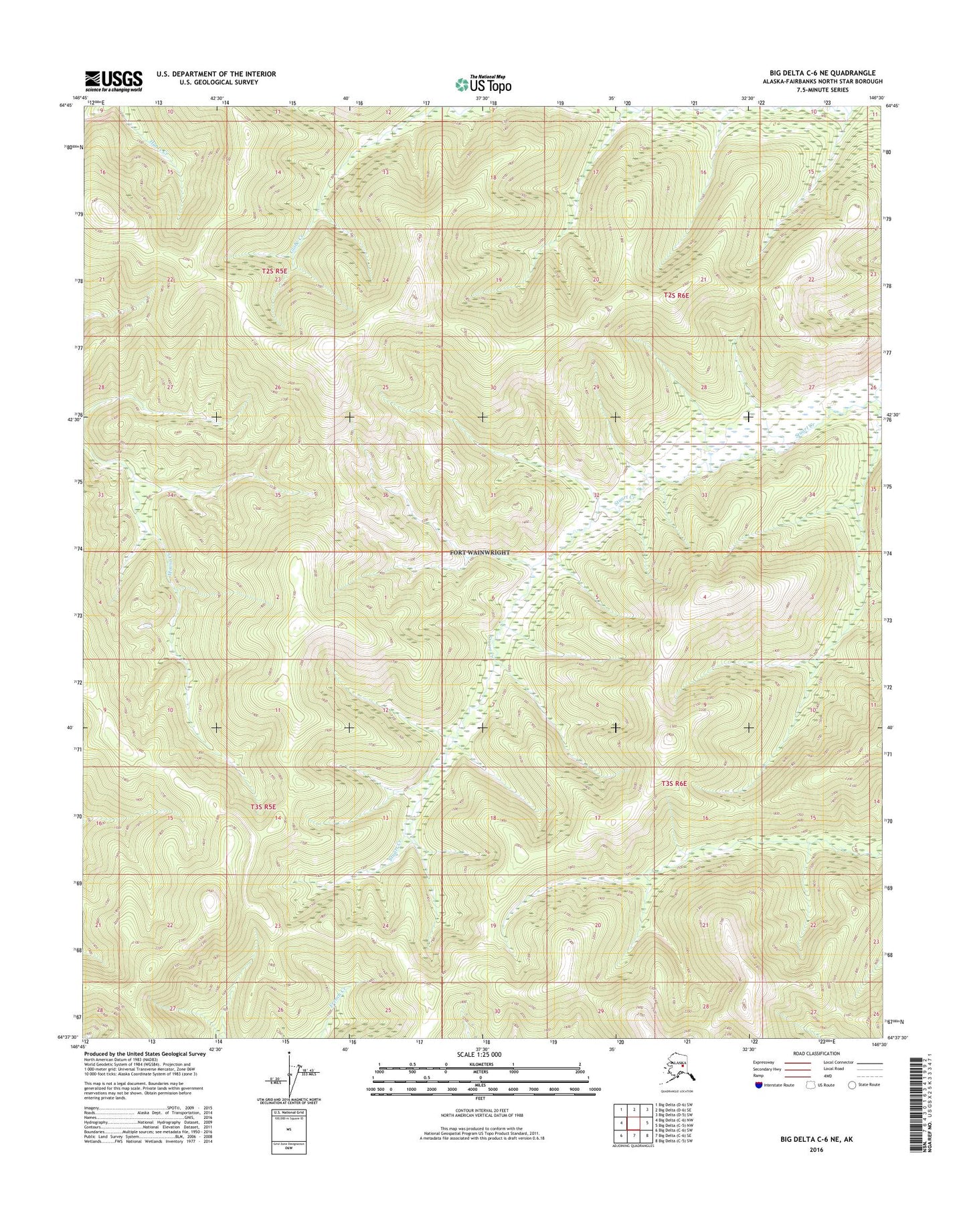 Big Delta C-6 NE Alaska US Topo Map Image