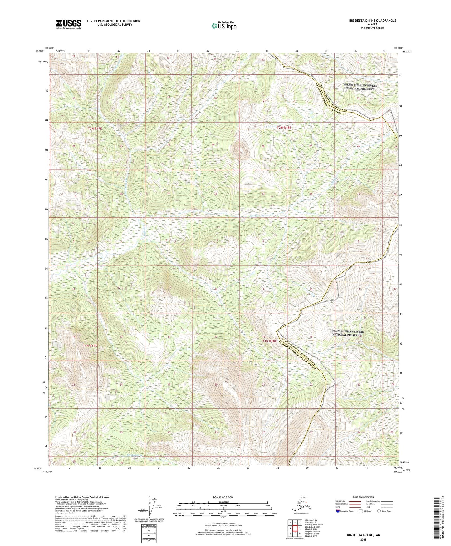 Big Delta D-1 NE Alaska US Topo Map Image