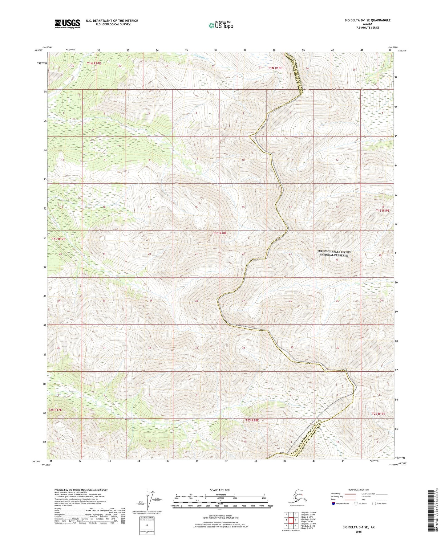 Big Delta D-1 SE Alaska US Topo Map Image