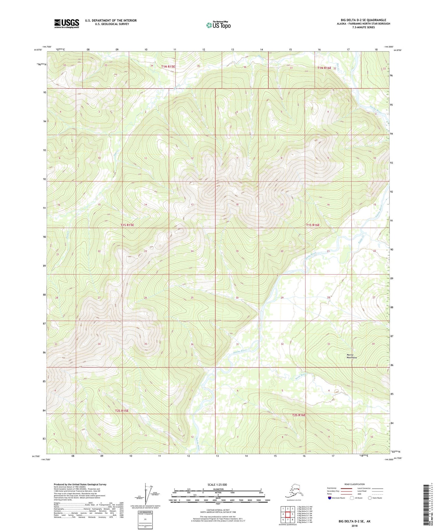 Big Delta D-2 SE Alaska US Topo Map Image