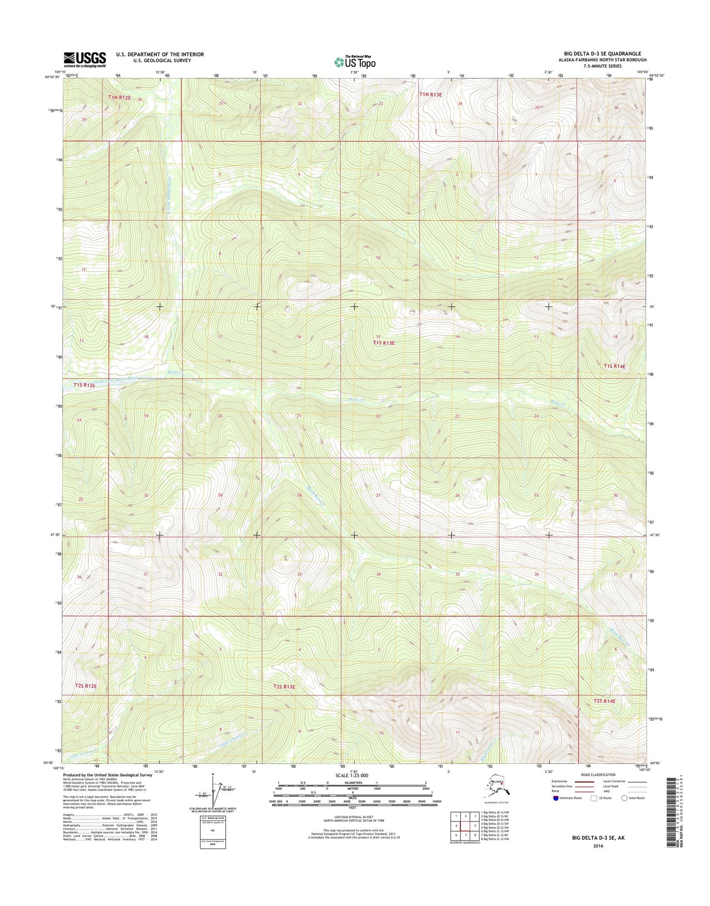 Big Delta D-3 SE Alaska US Topo Map Image