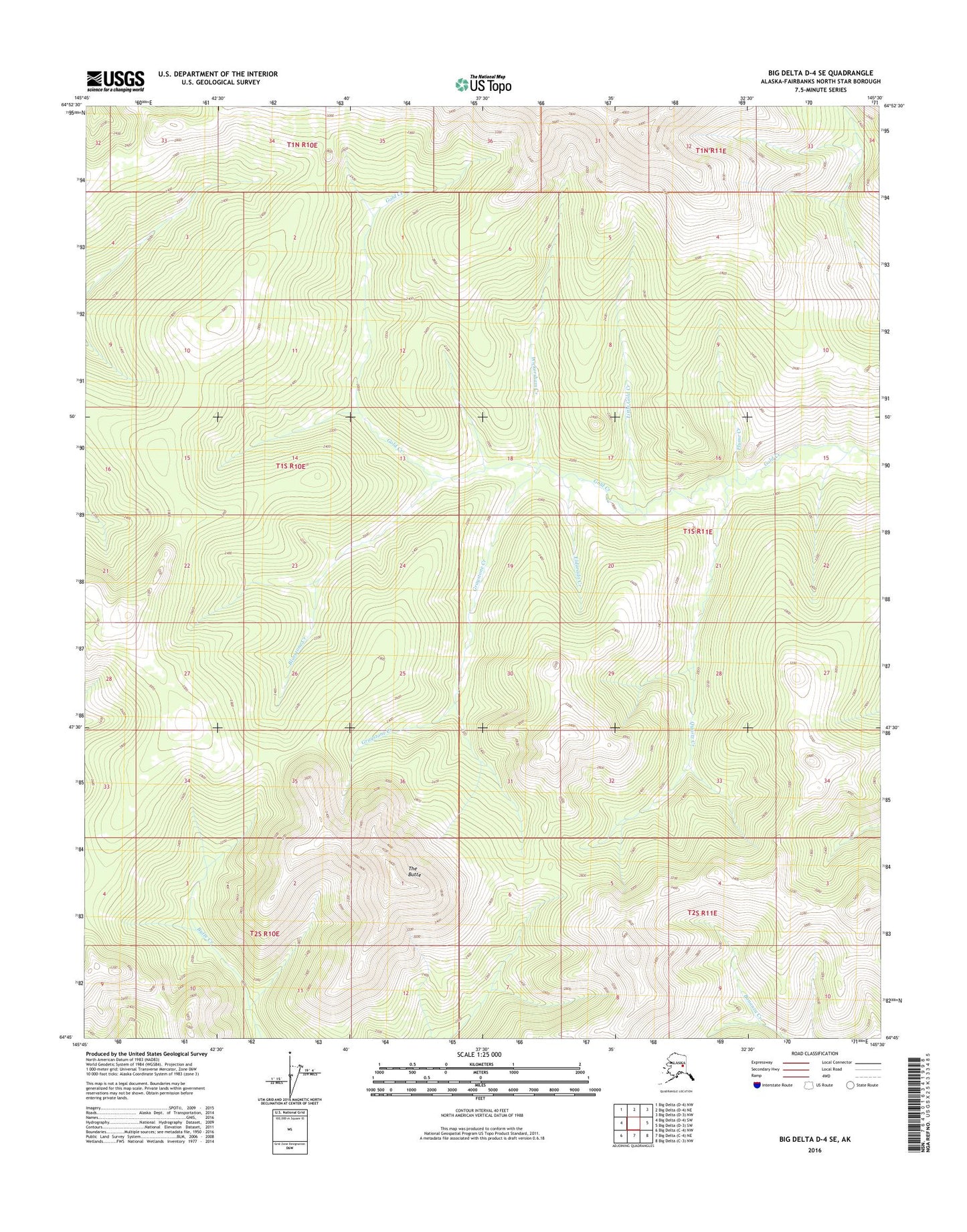 Big Delta D-4 SE Alaska US Topo Map Image