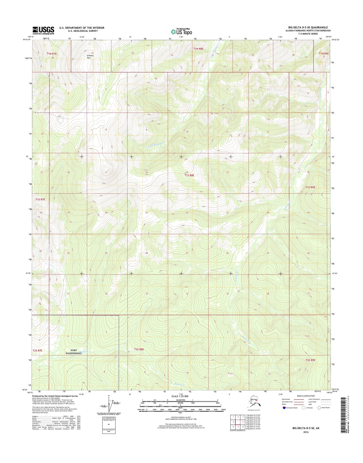 Big Delta D-5 SE Alaska US Topo Map Image