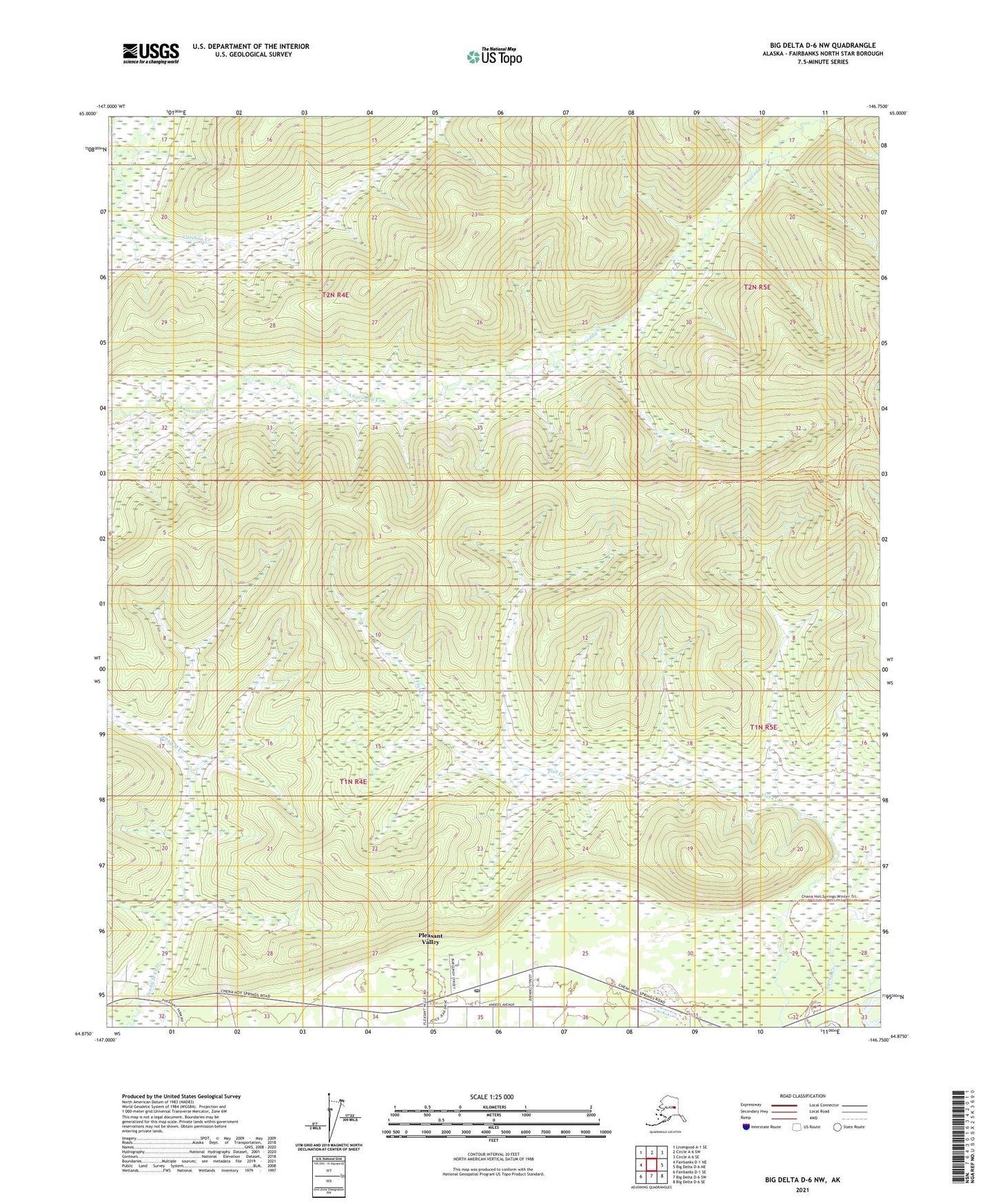 Big Delta D-6 NW Alaska US Topo Map Image