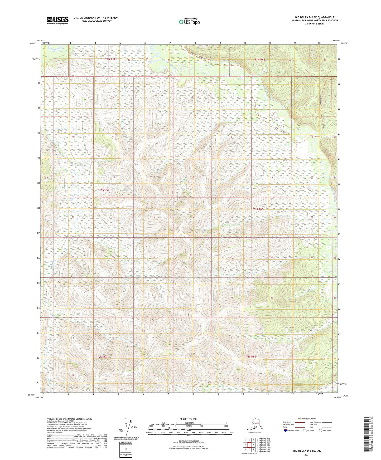 Big Delta D-6 SE Alaska US Topo Map Image