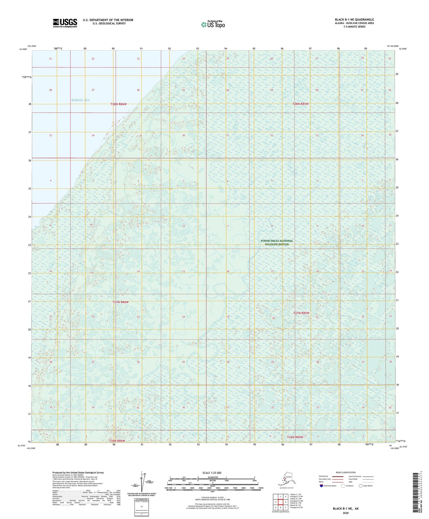 Black B-1 NE Alaska US Topo Map Image
