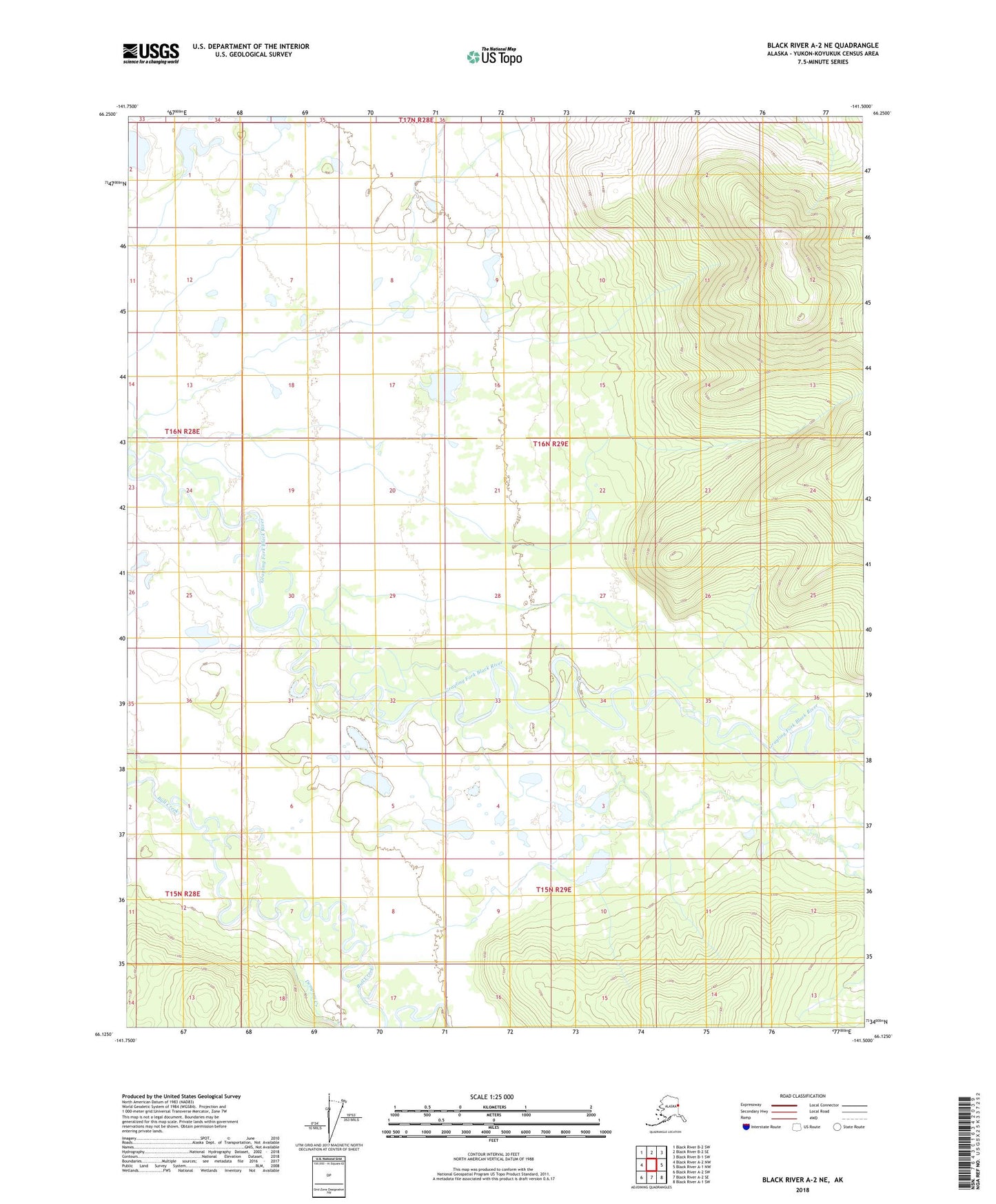 Black River A-2 NE Alaska US Topo Map Image