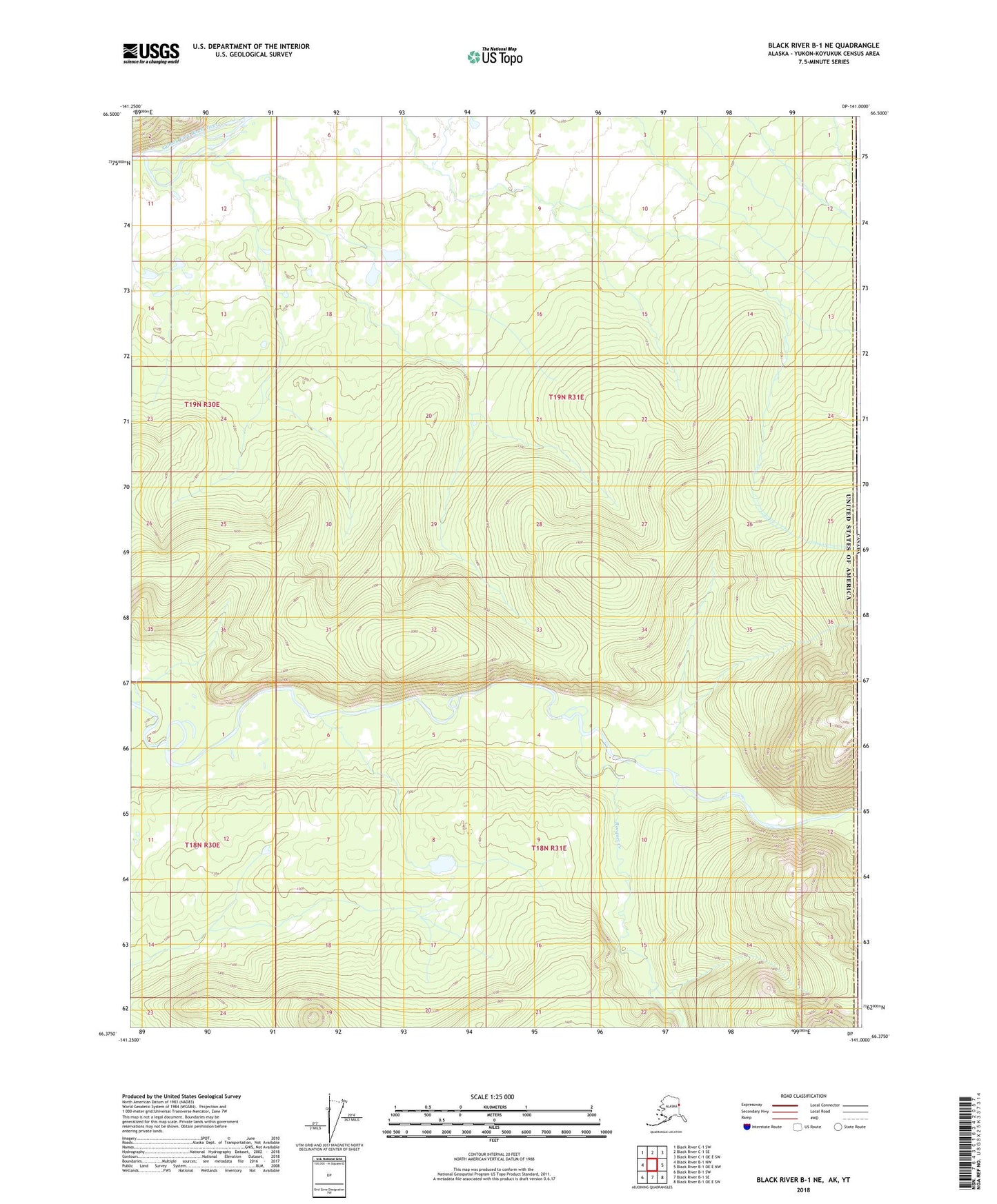 Black River B-1 NE Alaska US Topo Map Image