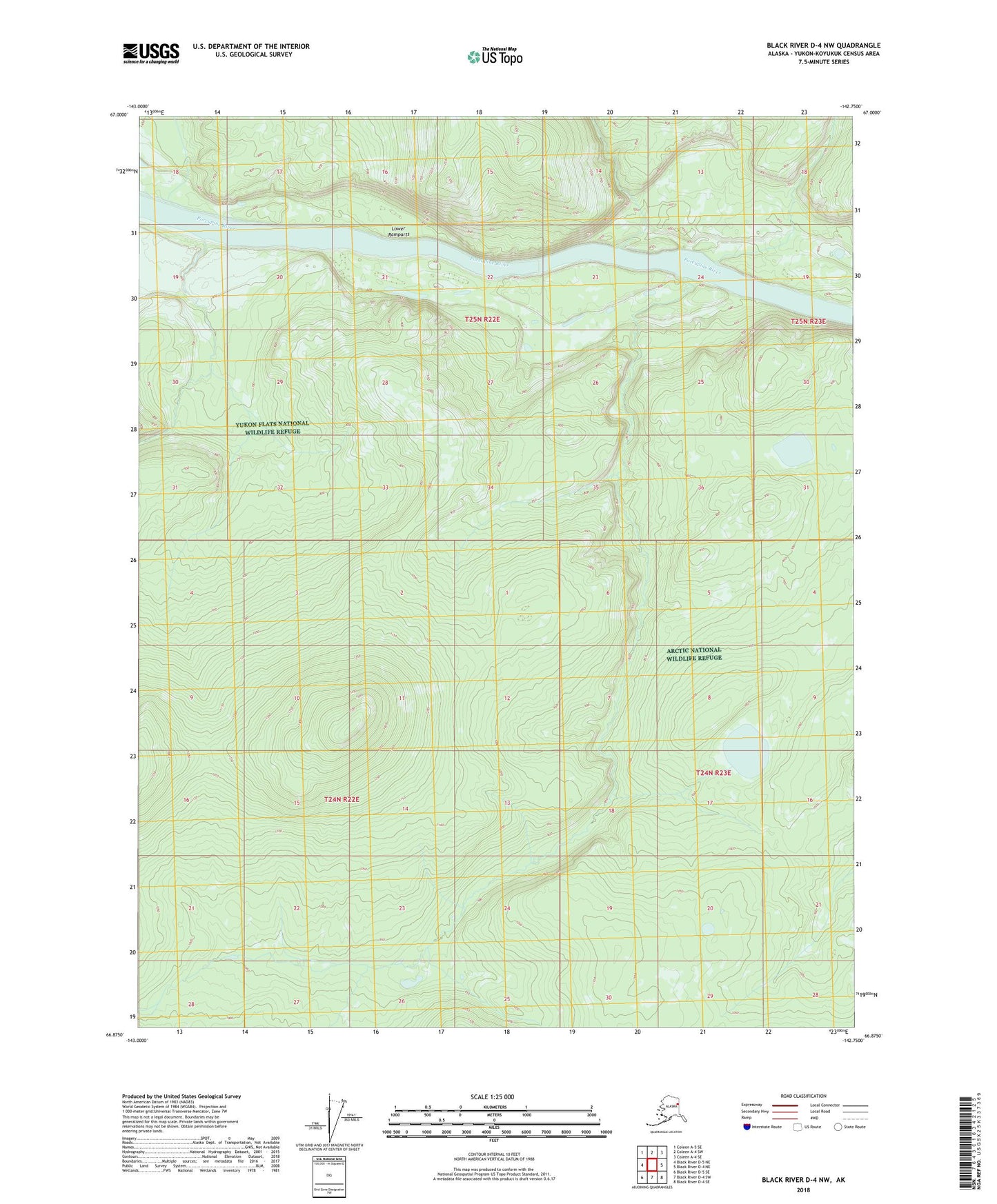 Black River D-4 NW Alaska US Topo Map Image