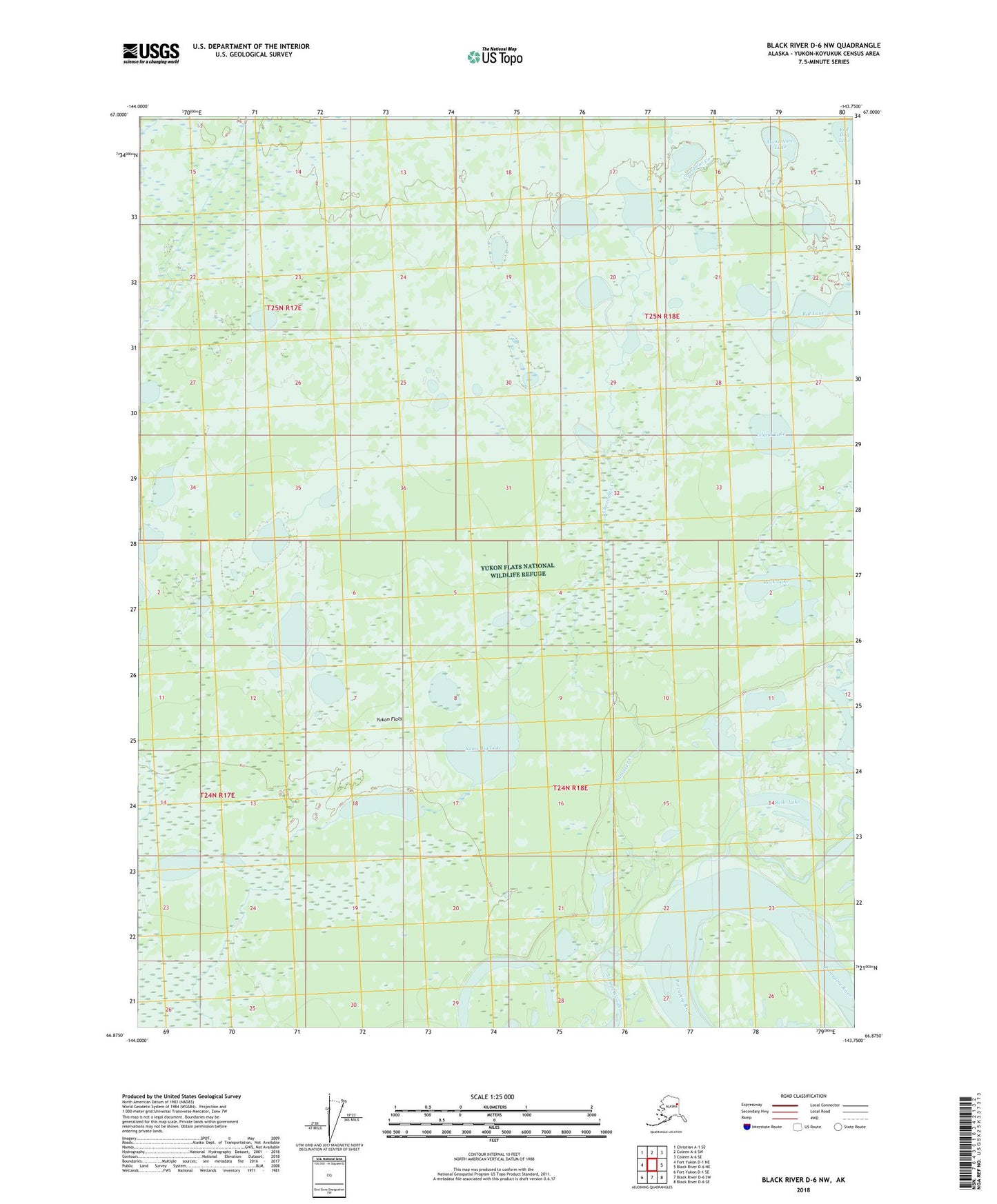 Black River D-6 NW Alaska US Topo Map Image